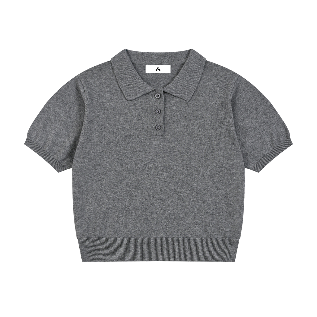 all,arcaprl,womens,women,womans,woman,knit,cotton,polo,shirt,upper,body,half,button,boxy