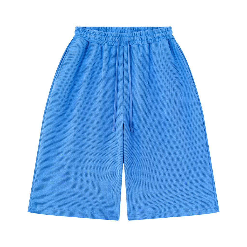 O | wide-leg waffle shorts