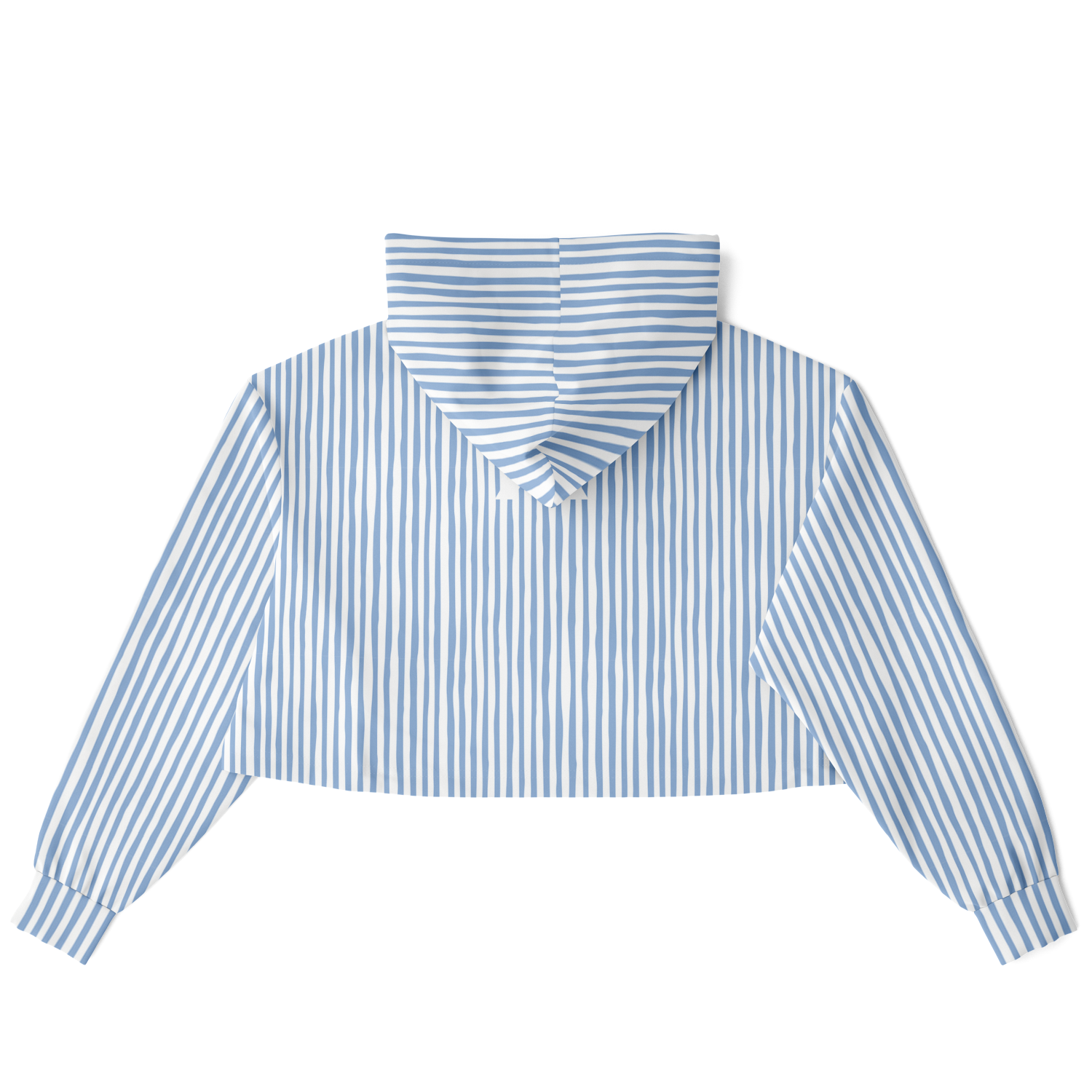 WOMEN'S SUMMIT CROPPED HOODIE | vertical blue and white lines pattern