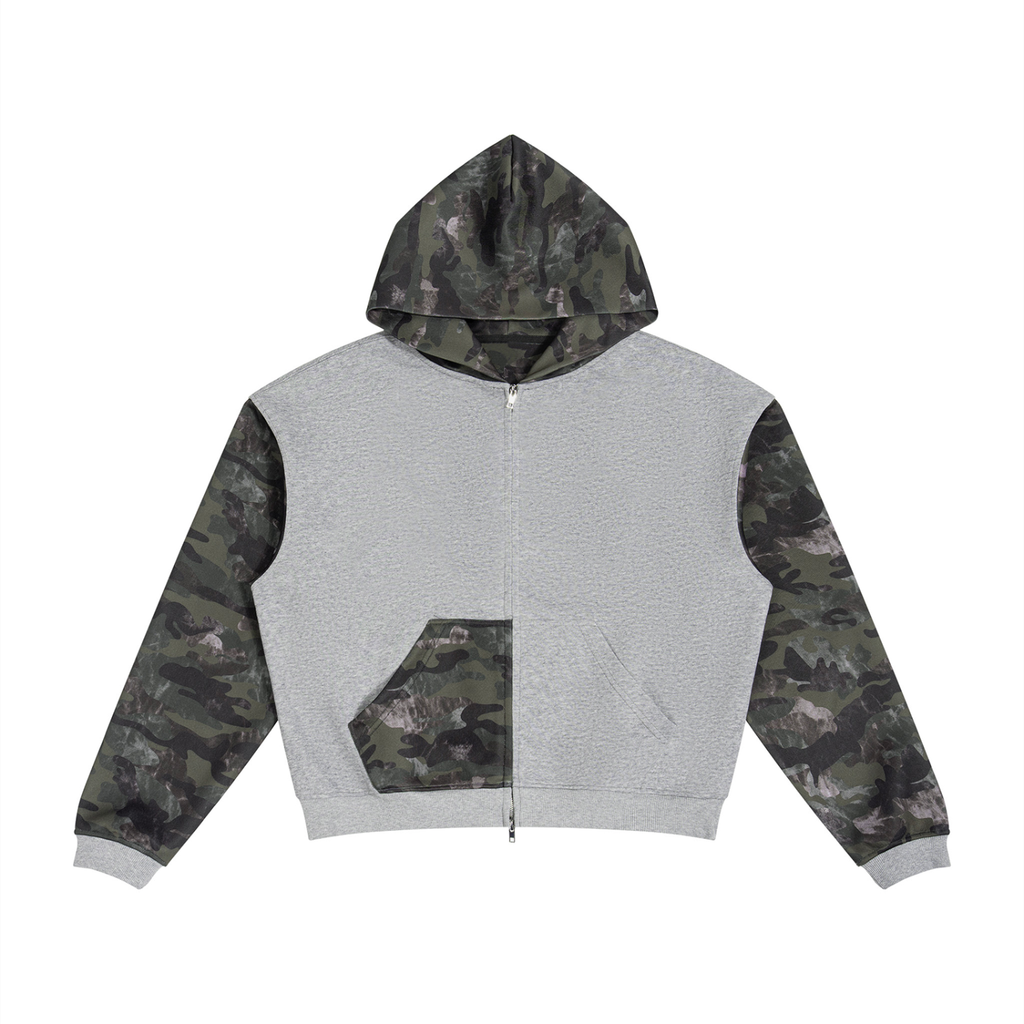 all,arcaprl,ut0219,one,size,upper,body,color,colour,block,colorblock,colourblock,camo,fullzip,full,zip,boxy,hoodie