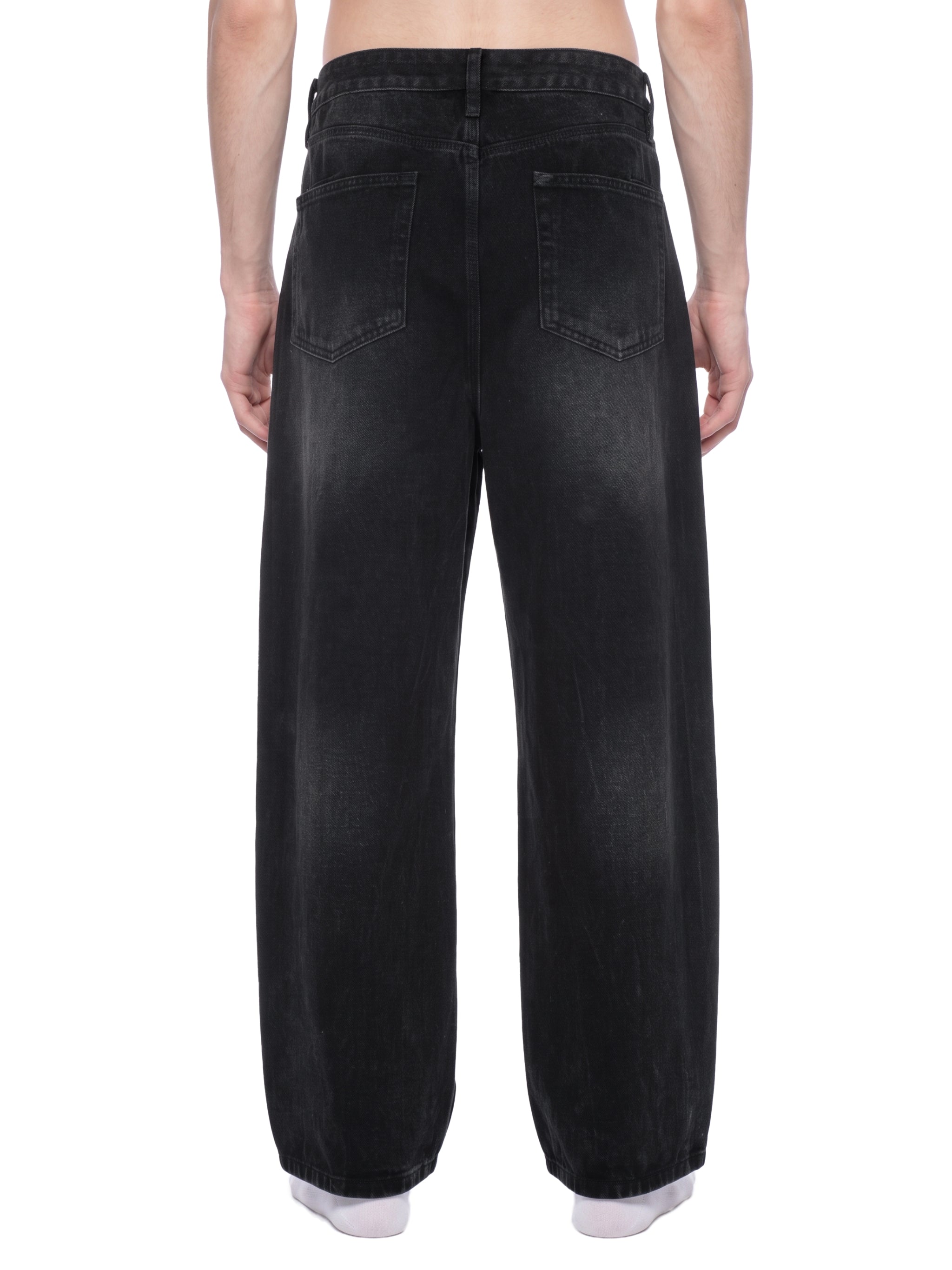 M | vintage wash wide leg jeans | black