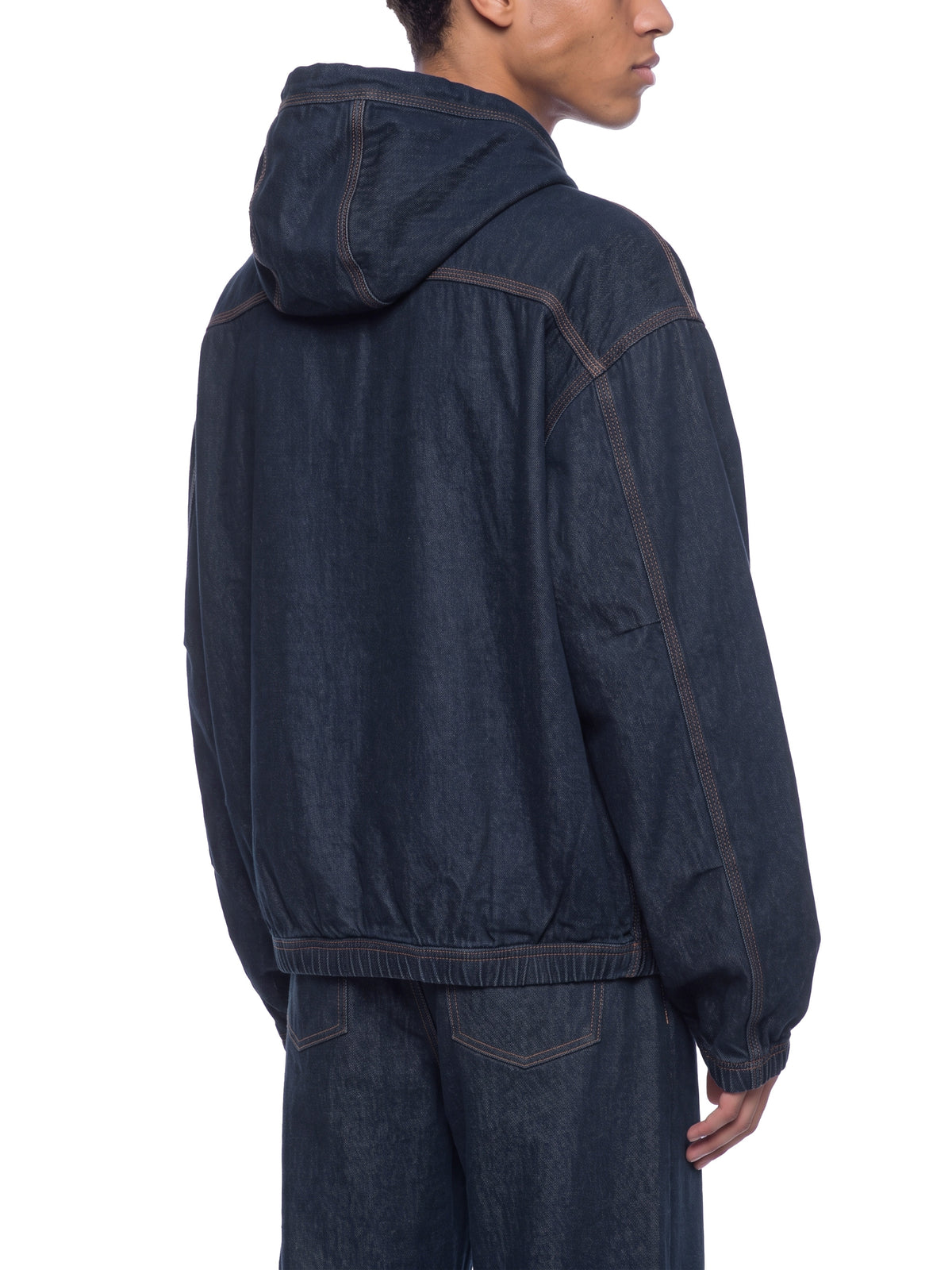 M | boxy vintage wash hooded denim jacket