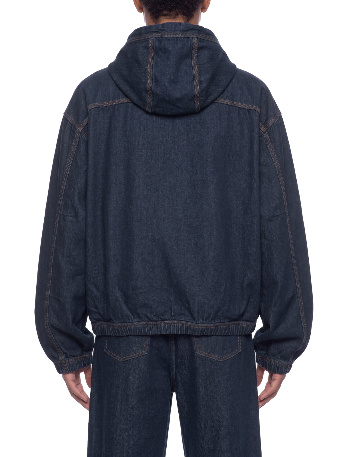 M | boxy vintage wash hooded denim jacket
