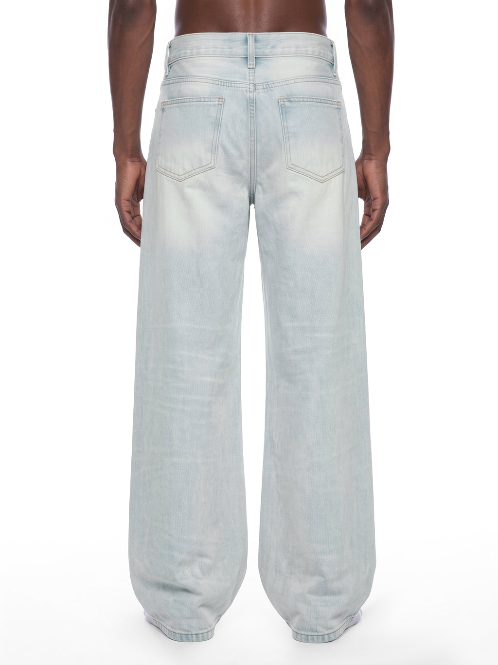M | vintage-wash wide-leg denim jeans