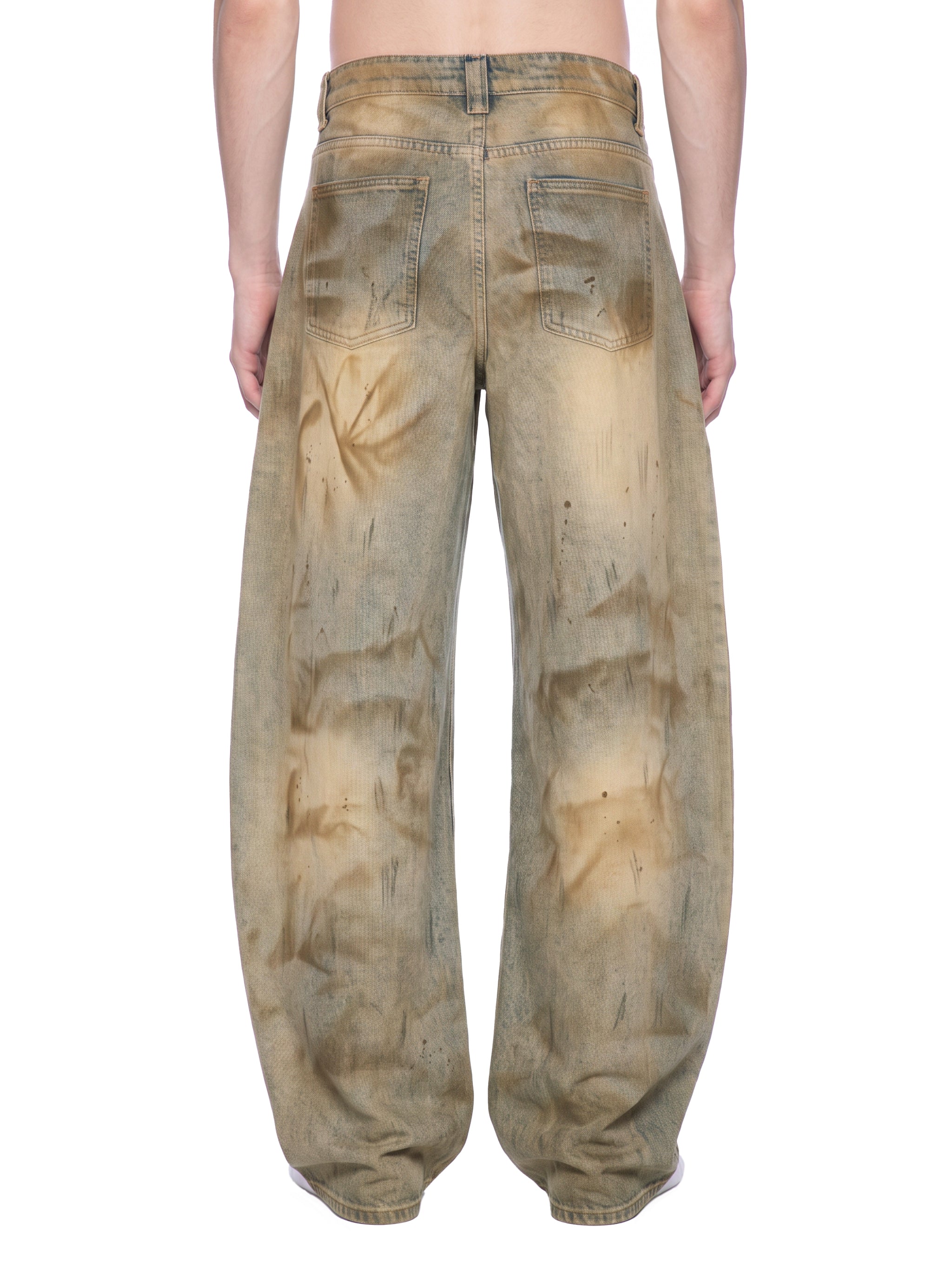 M | vintage wash barrel leg jeans