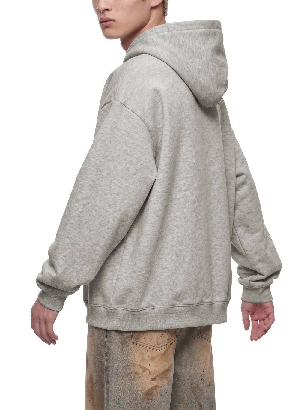O | U oversized fleece chunky-zip hoodie