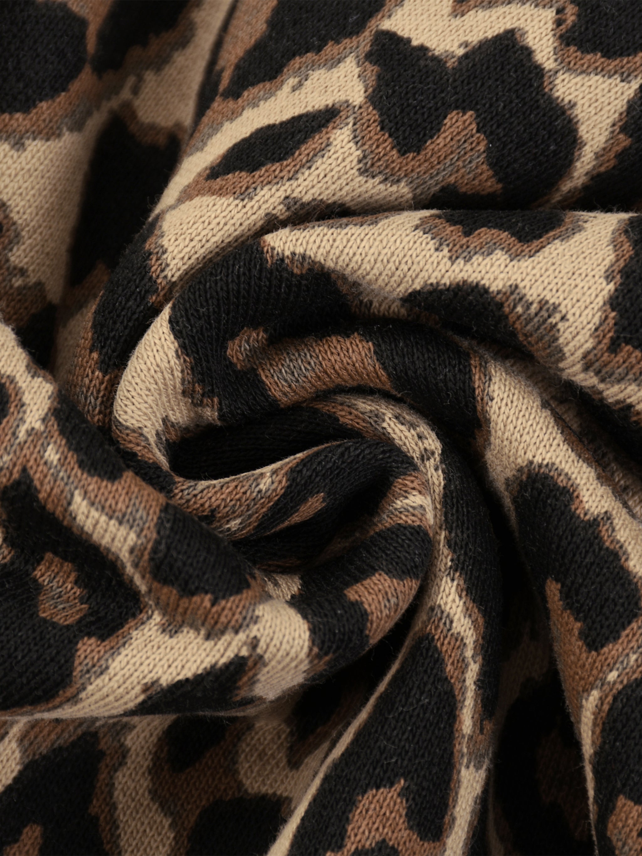 O | leopard full zip hoodie