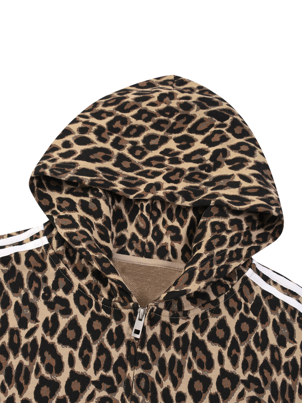 O | leopard full zip hoodie