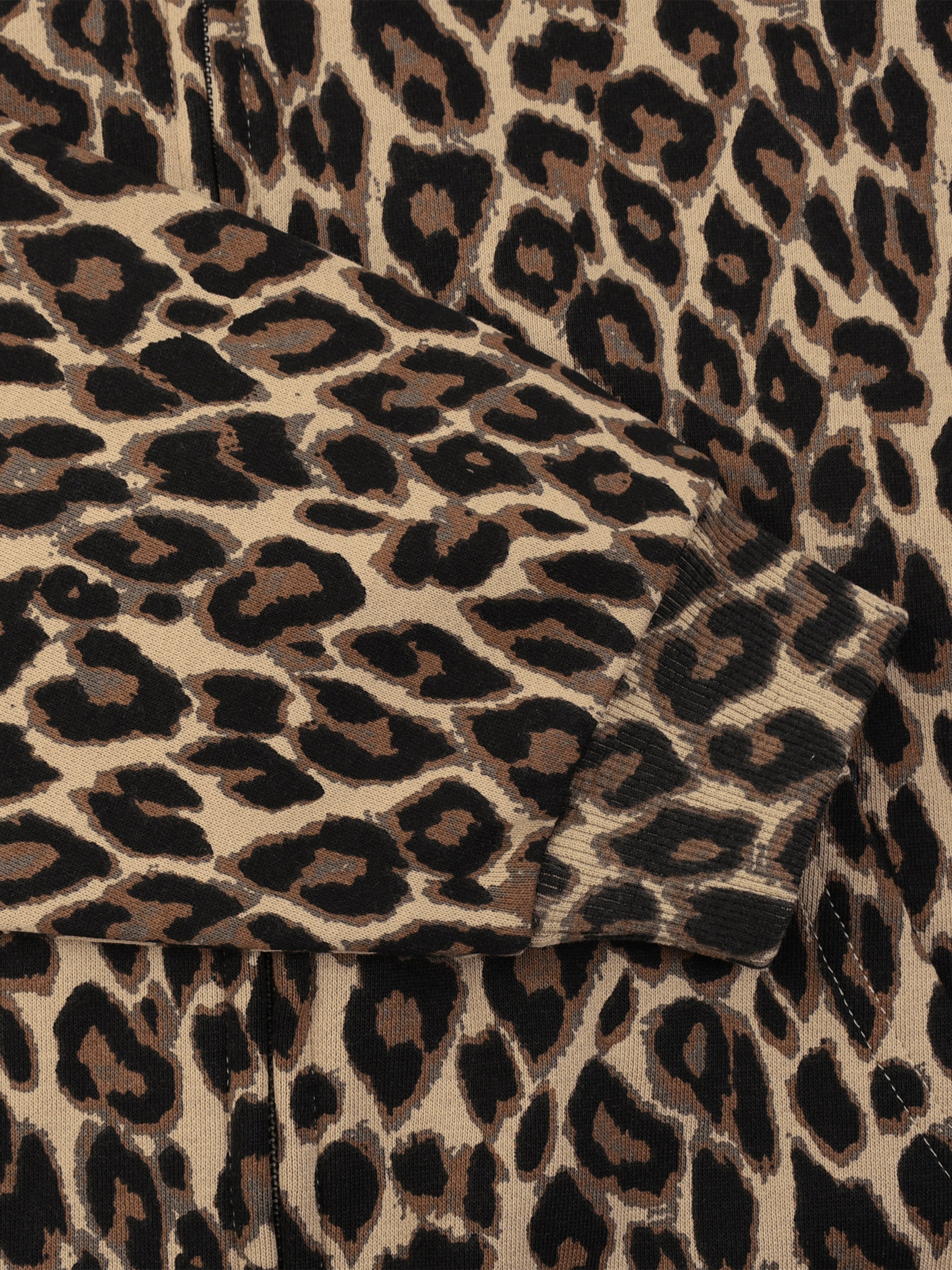 O | leopard full zip hoodie