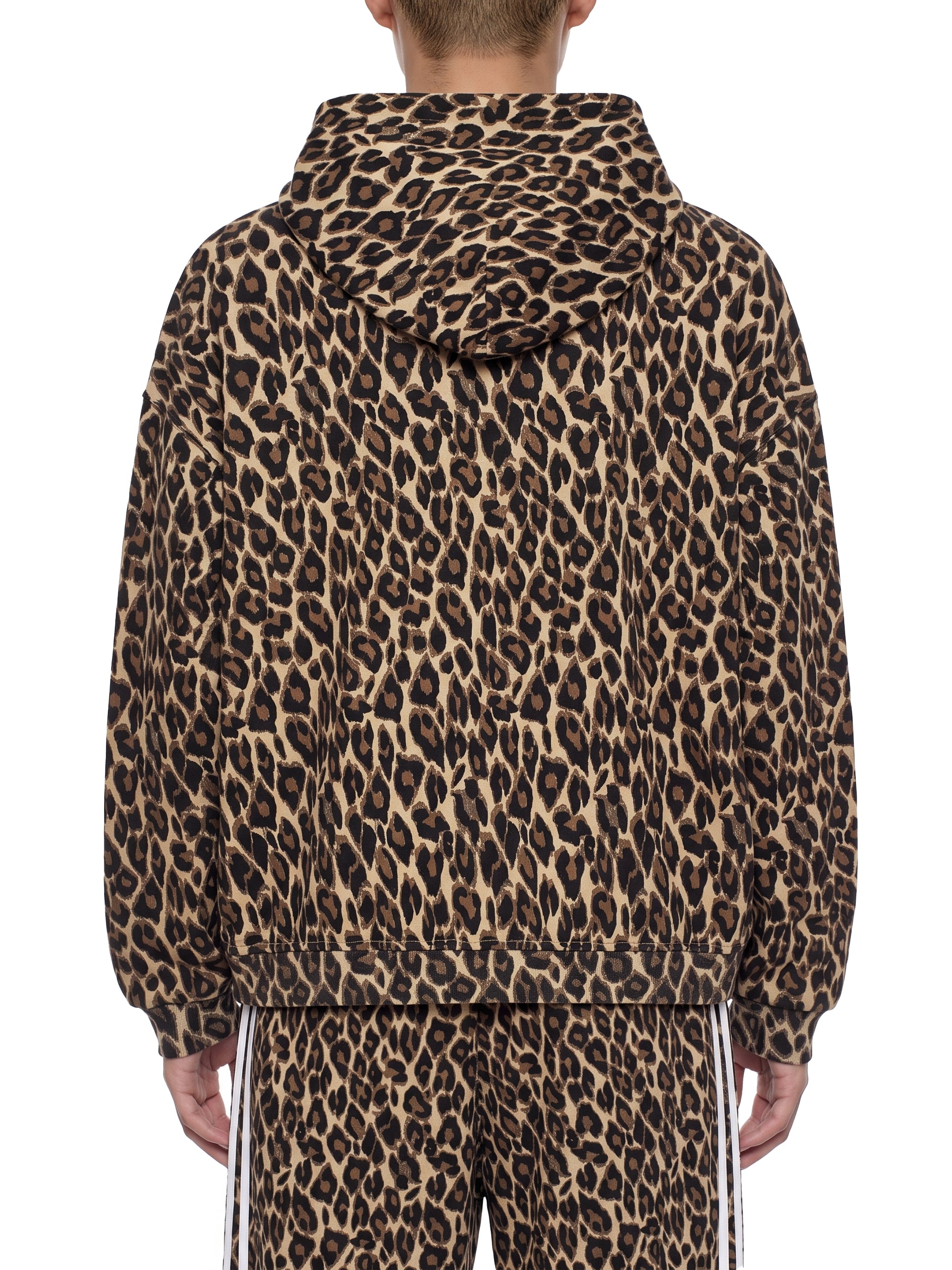 O | leopard full zip hoodie