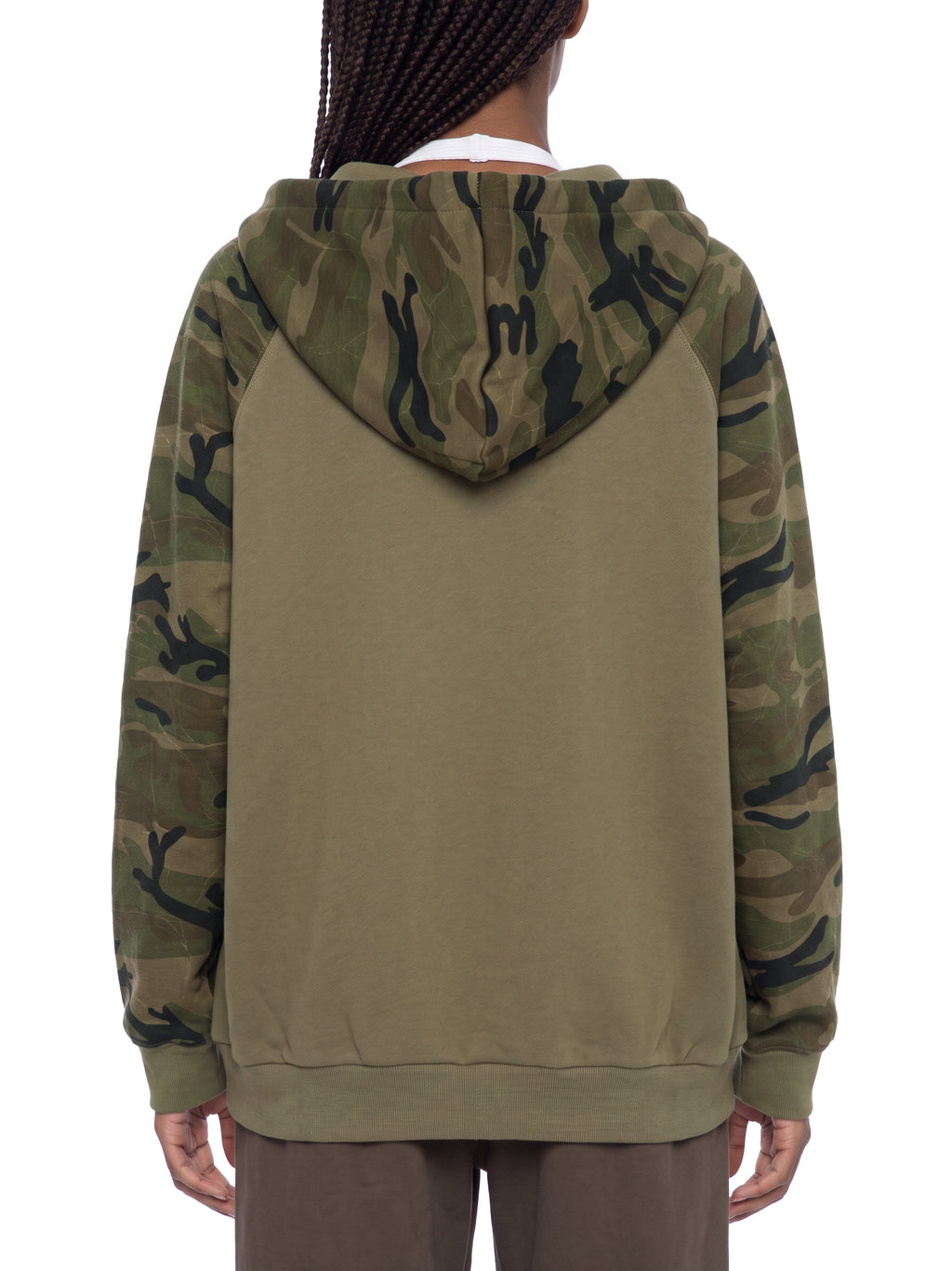 O | camo-splice raglan zip hoodie