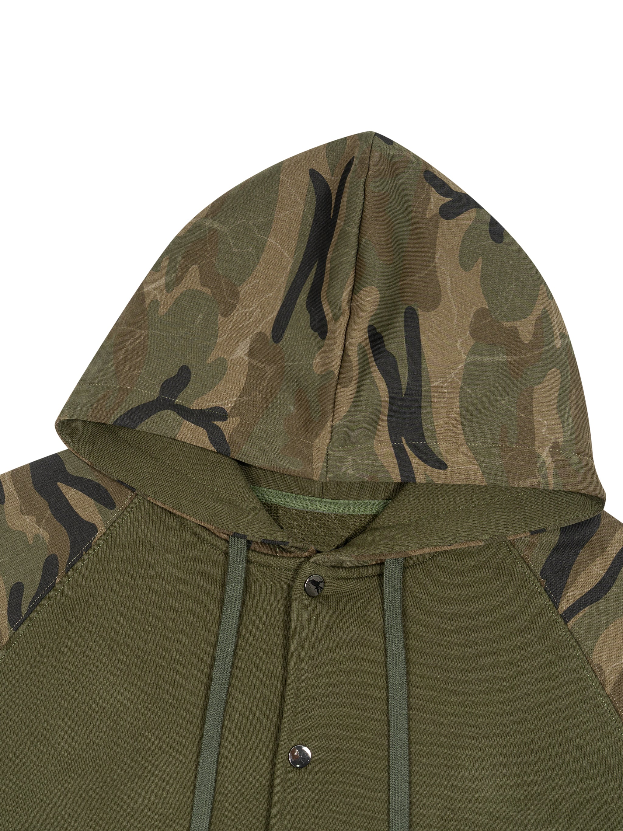 O | camo-splice raglan zip hoodie
