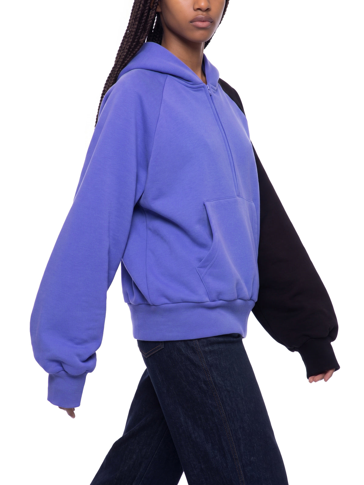 O | colour-block fleece hoodie
