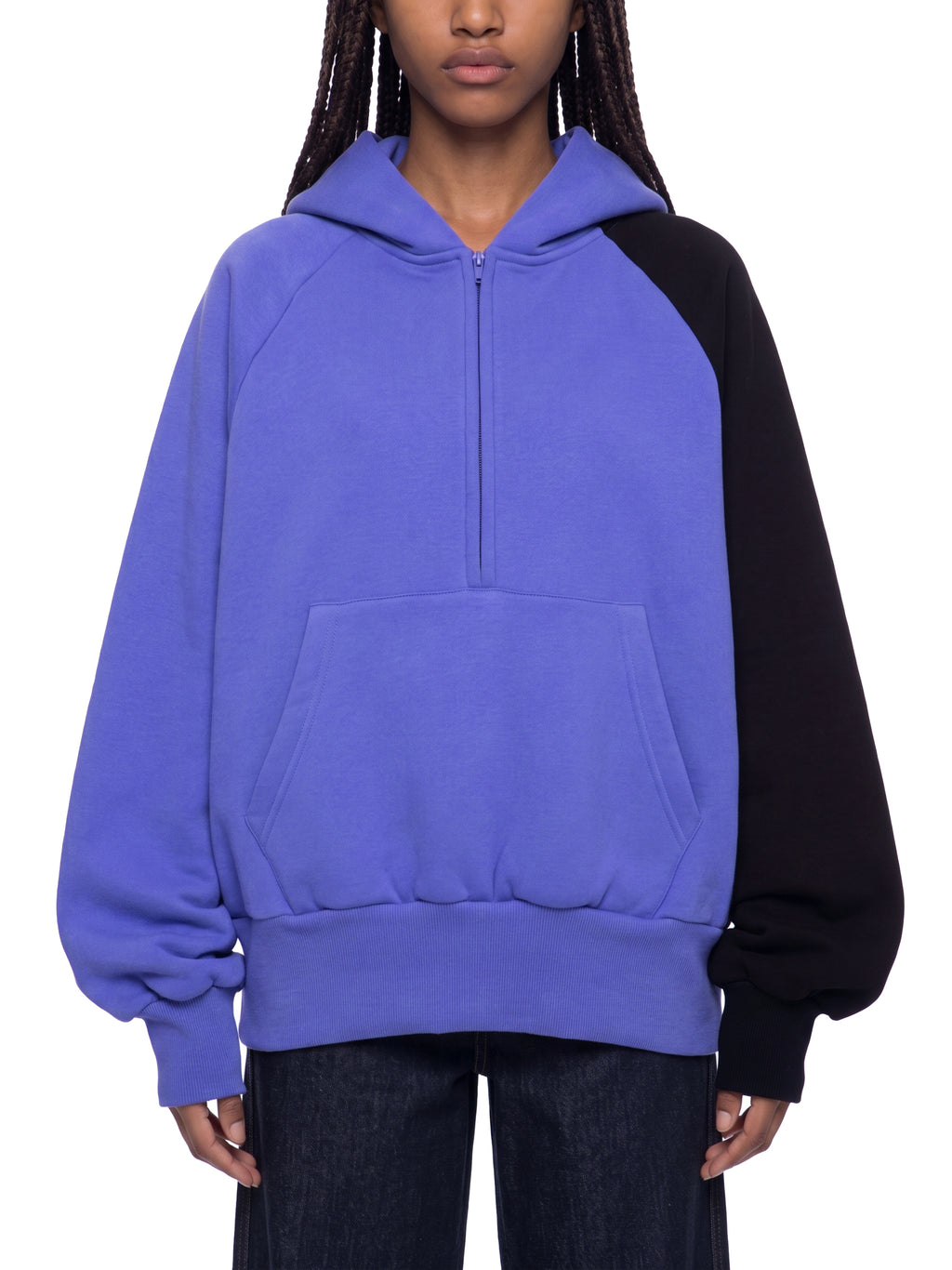 O | colour-block fleece hoodie