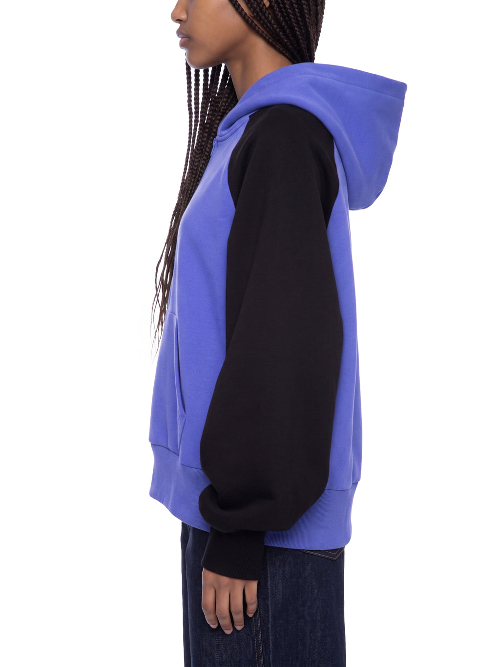 O | colour-block fleece hoodie