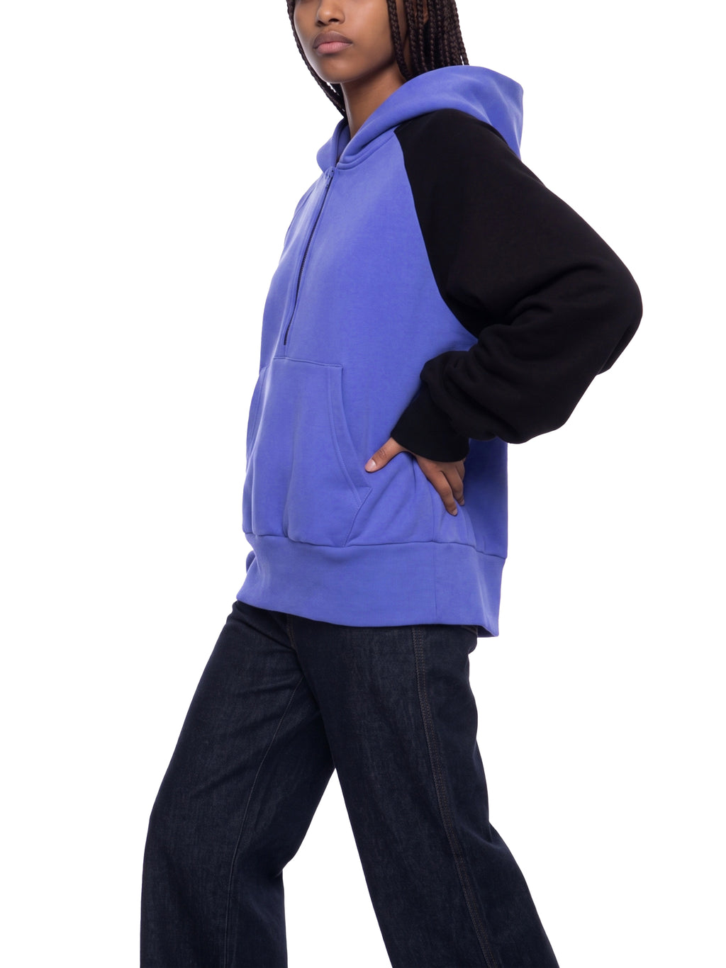 O | colour-block fleece hoodie