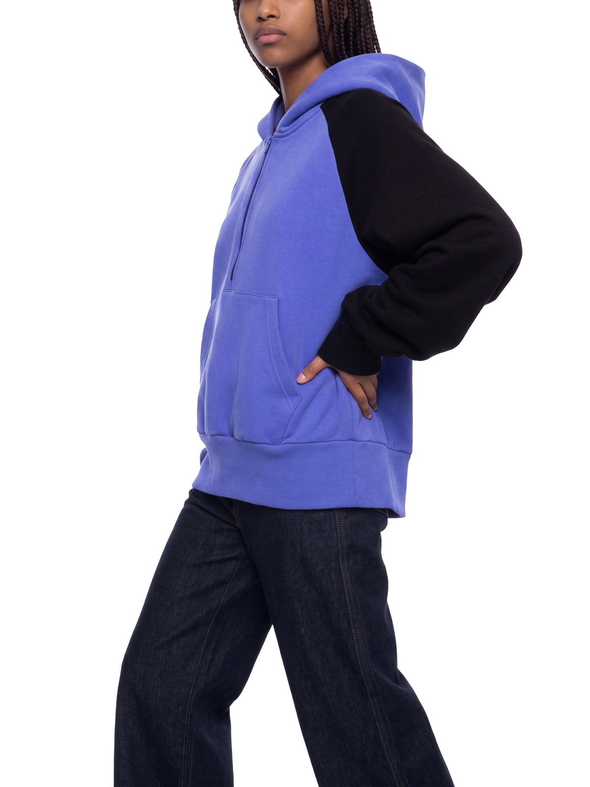 O | colour-block fleece hoodie