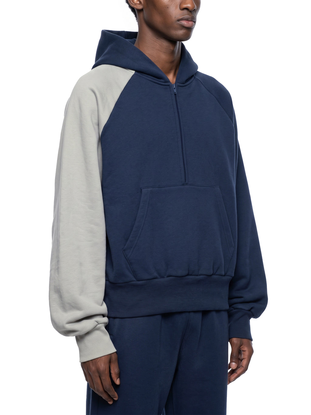 O | colour-block fleece hoodie
