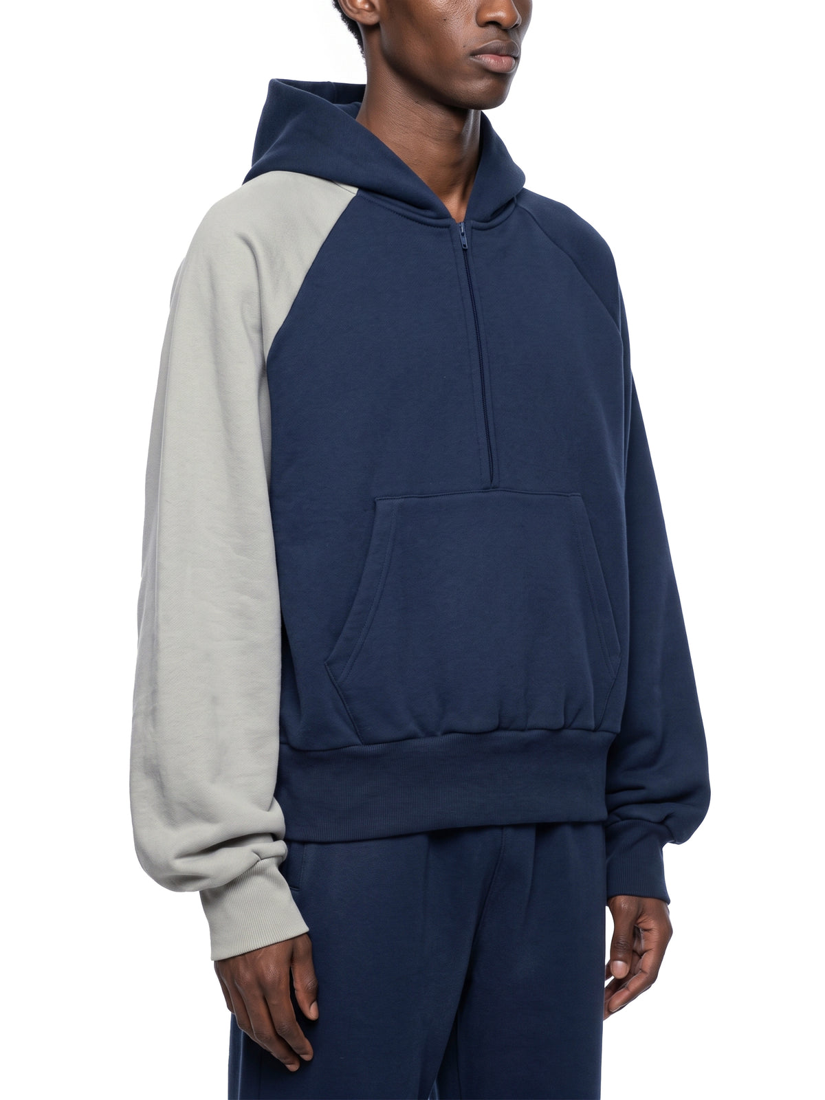 O | colour-block fleece hoodie