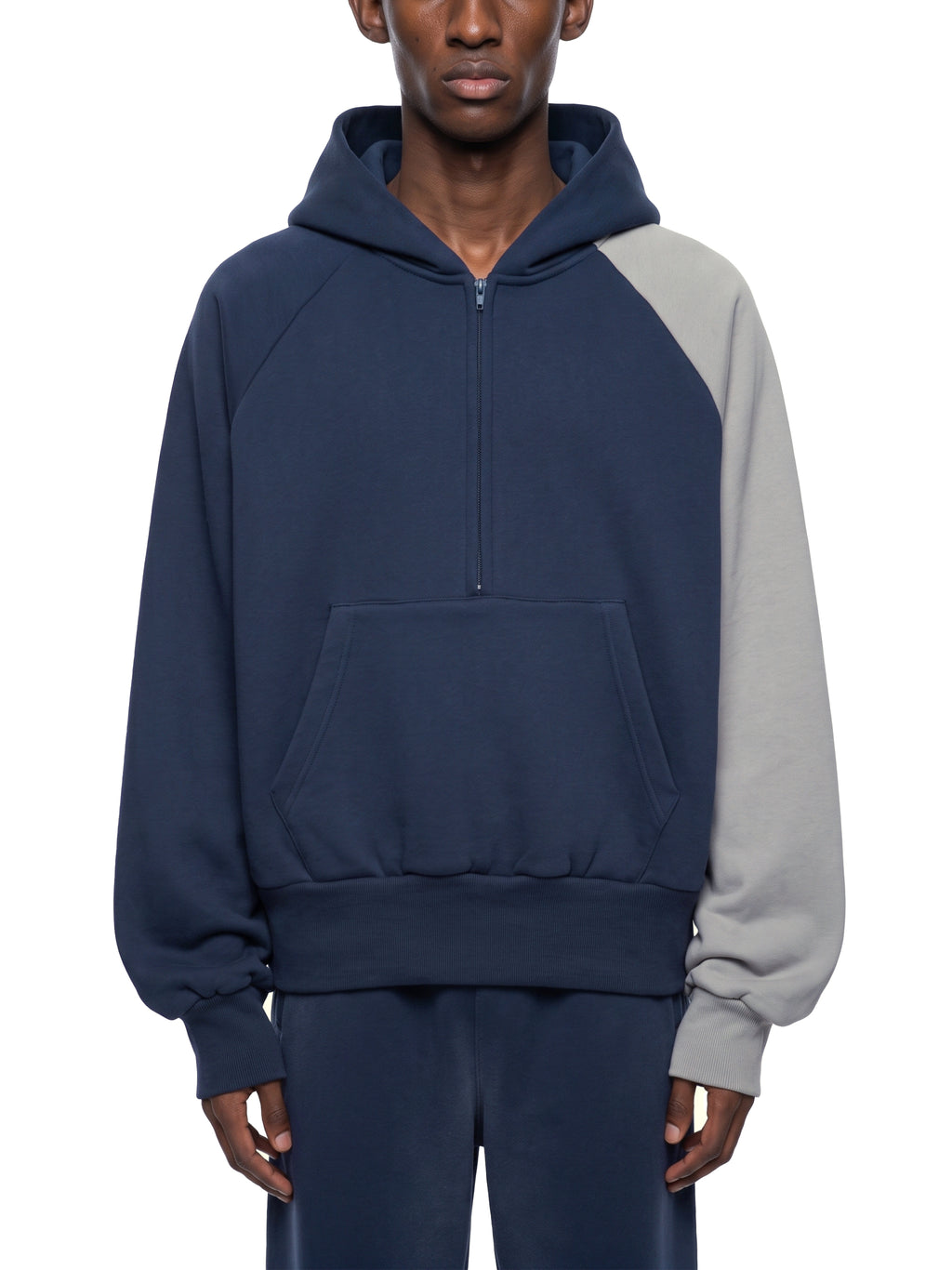 O | colour-block fleece hoodie