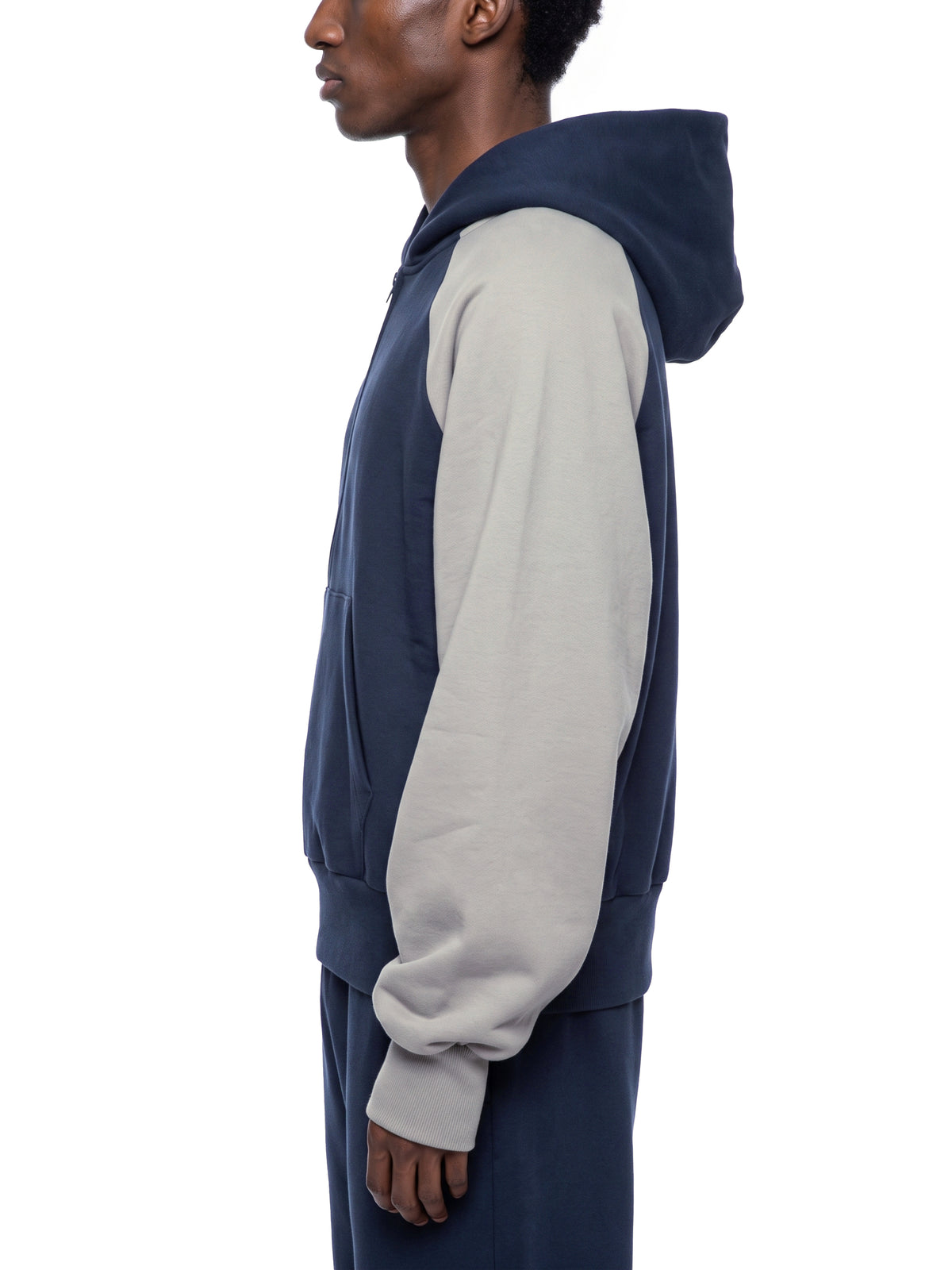 O | colour-block fleece hoodie