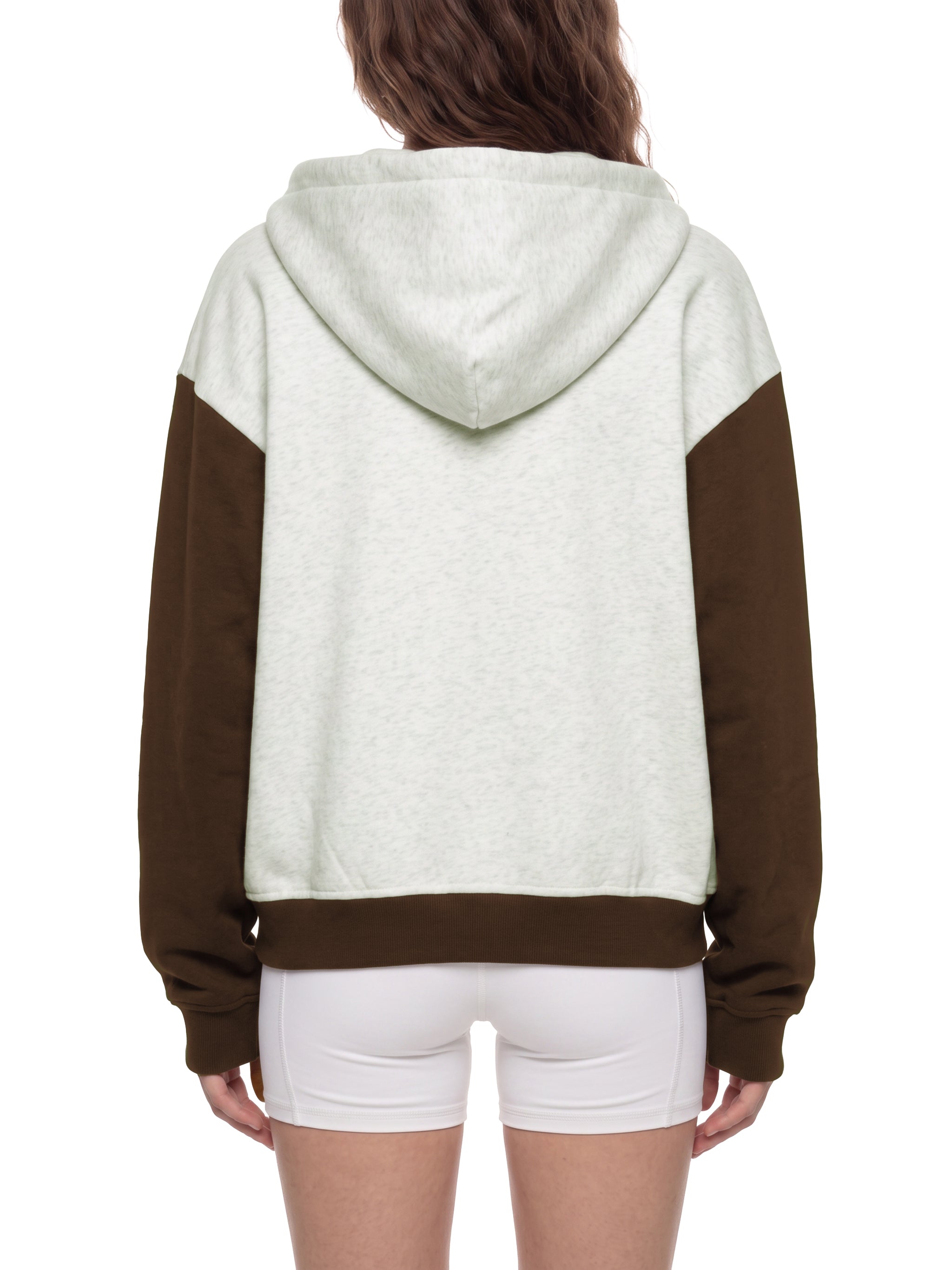 O | colour block fleece full-zip hoodie