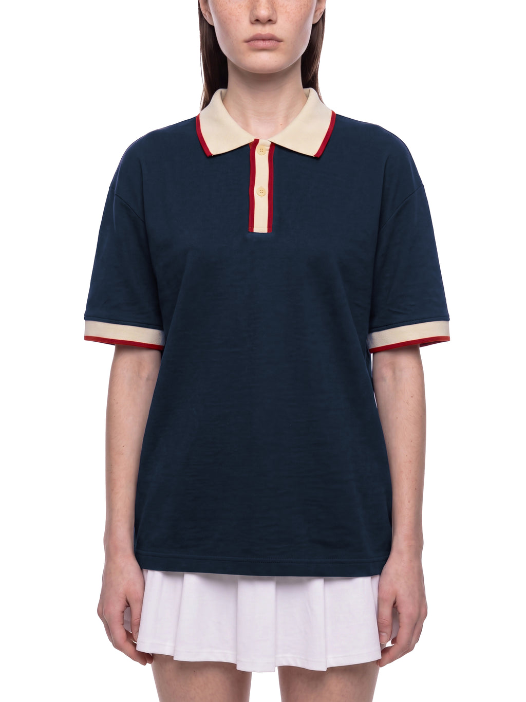 O | colour block polo shirt