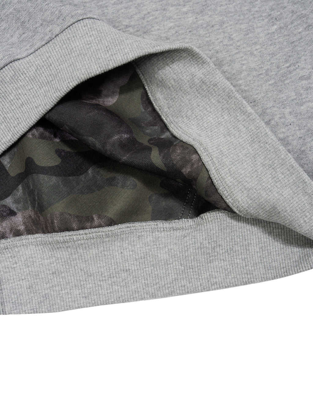 O | colourblock camo full zip boxy hoodie