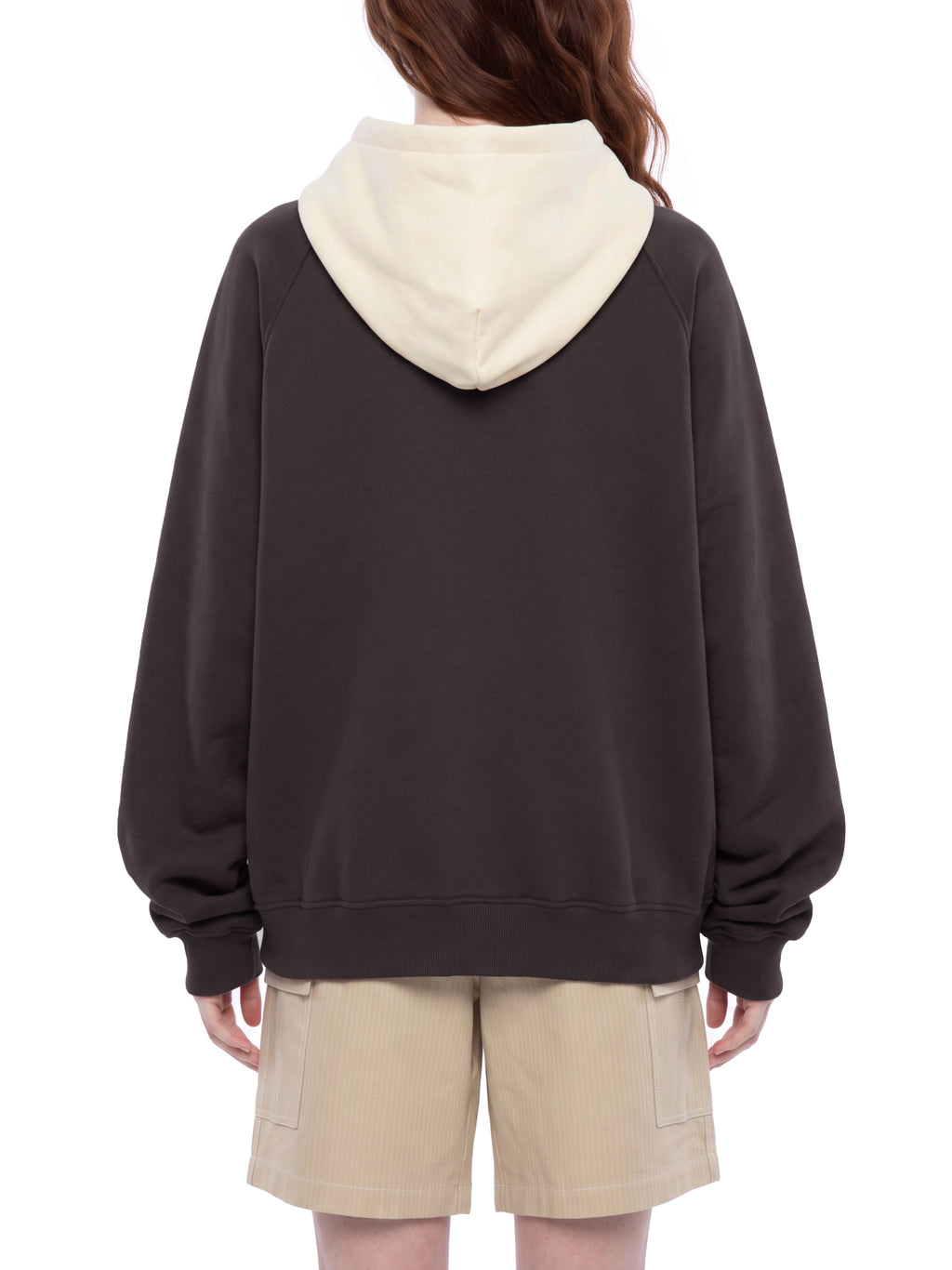 O | fleece raglan colour block hoodie