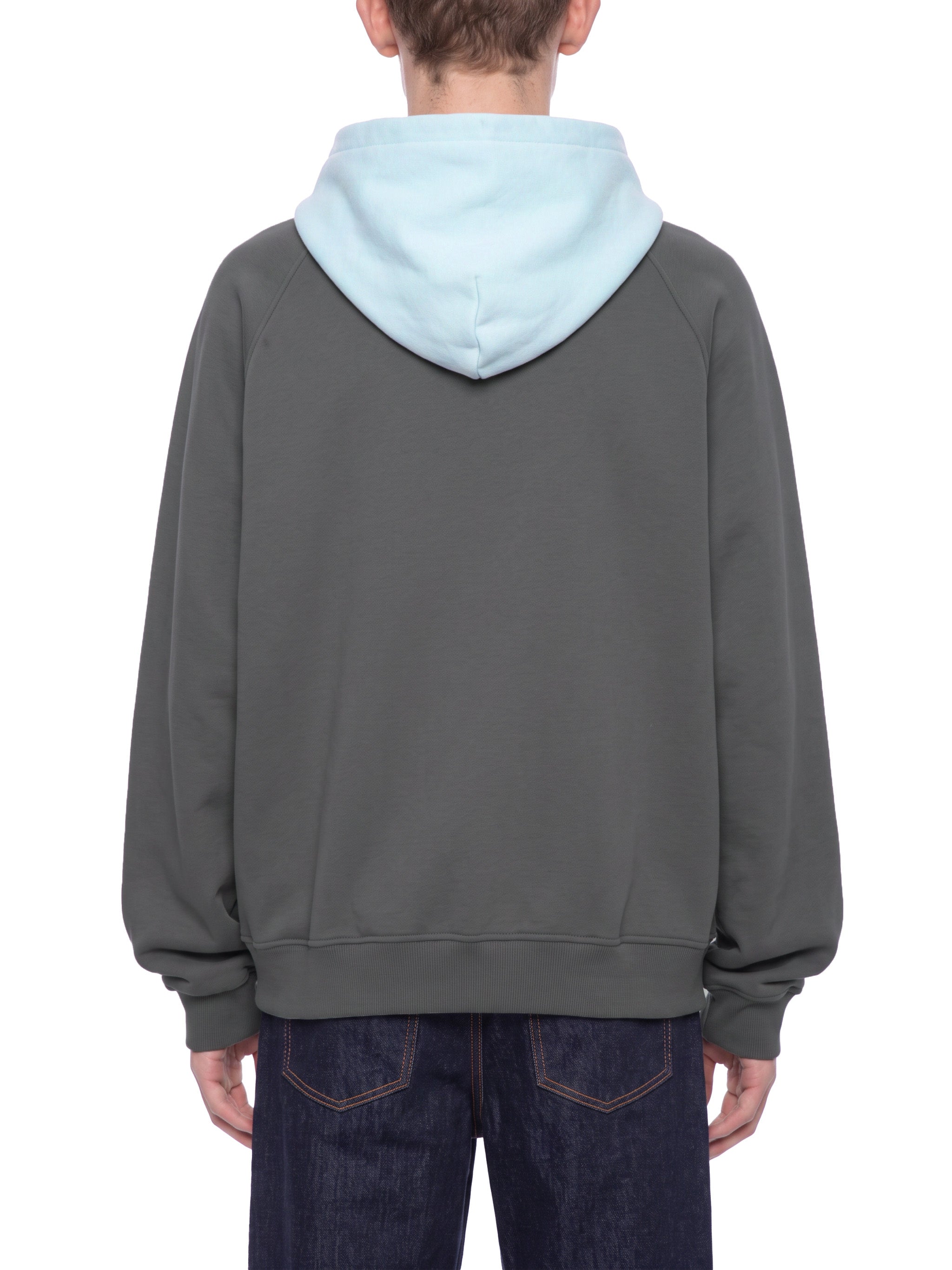 O | fleece raglan colour block hoodie