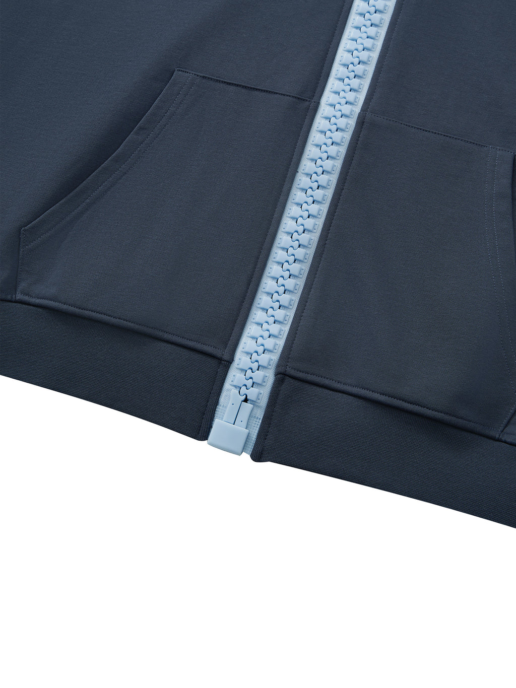 O | oversized chunky-zip boxy hoodie