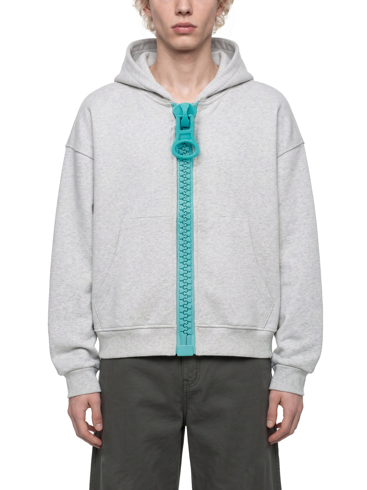 O | oversized chunky-zip boxy hoodie