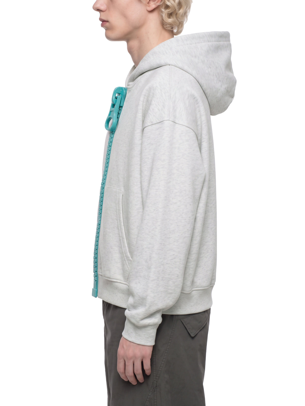 O | oversized chunky-zip boxy hoodie