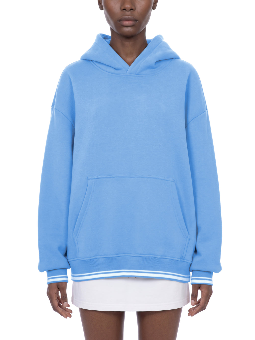 O | oversized colour block fleece hoodie