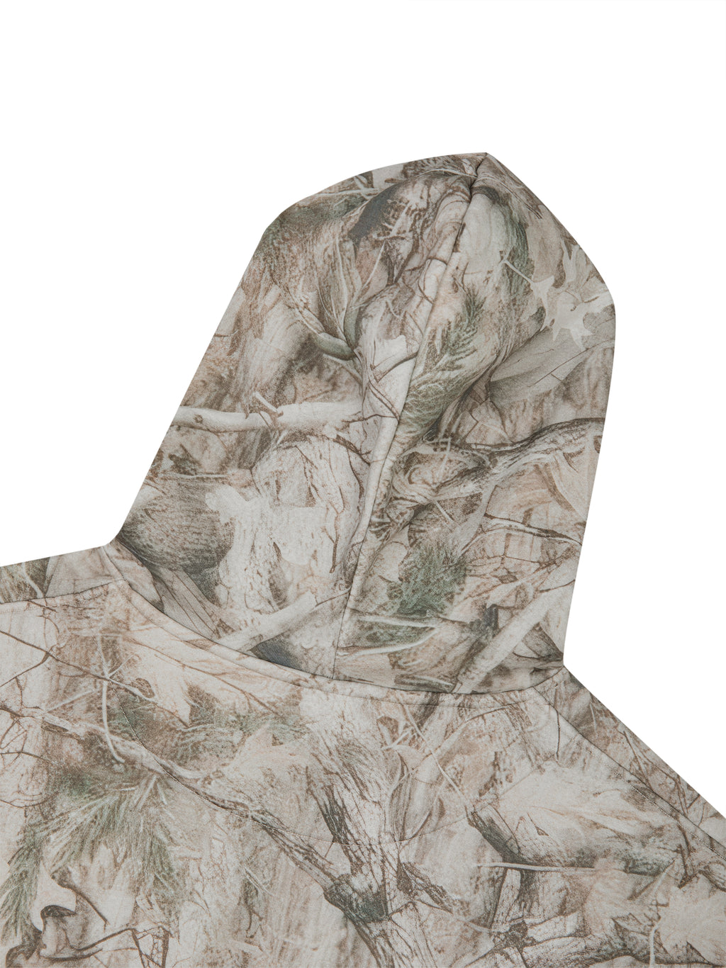 O | oversized fleece tree camo hoodie