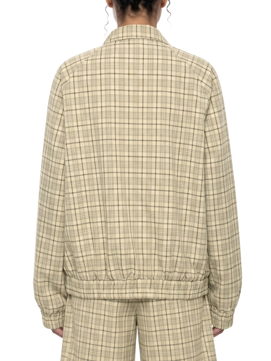 O | plaid full-zip track jacket