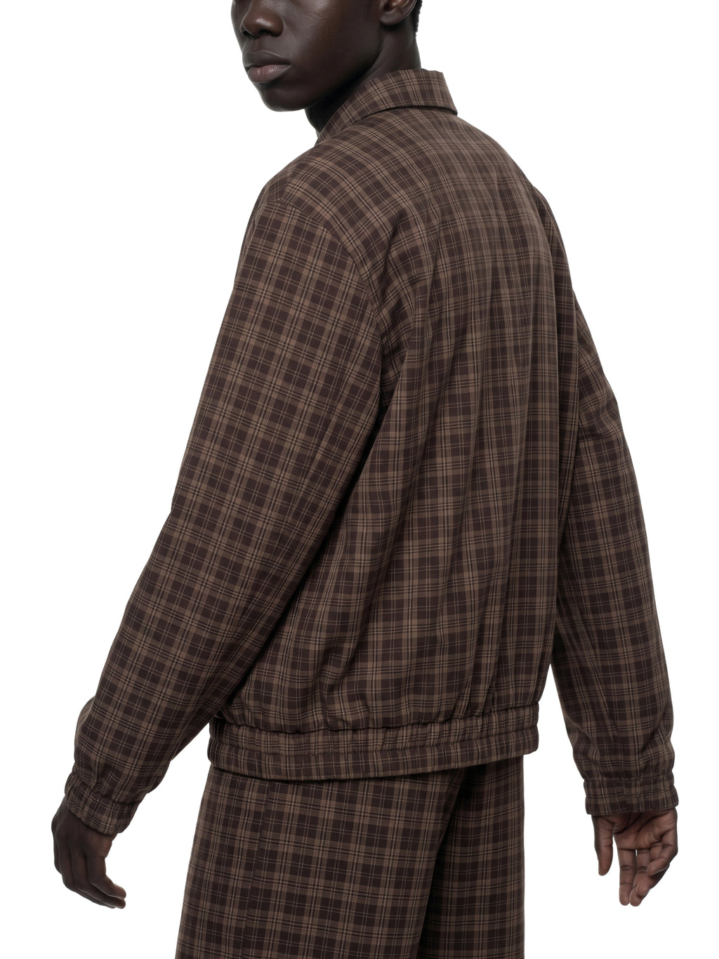 O | plaid full-zip track jacket
