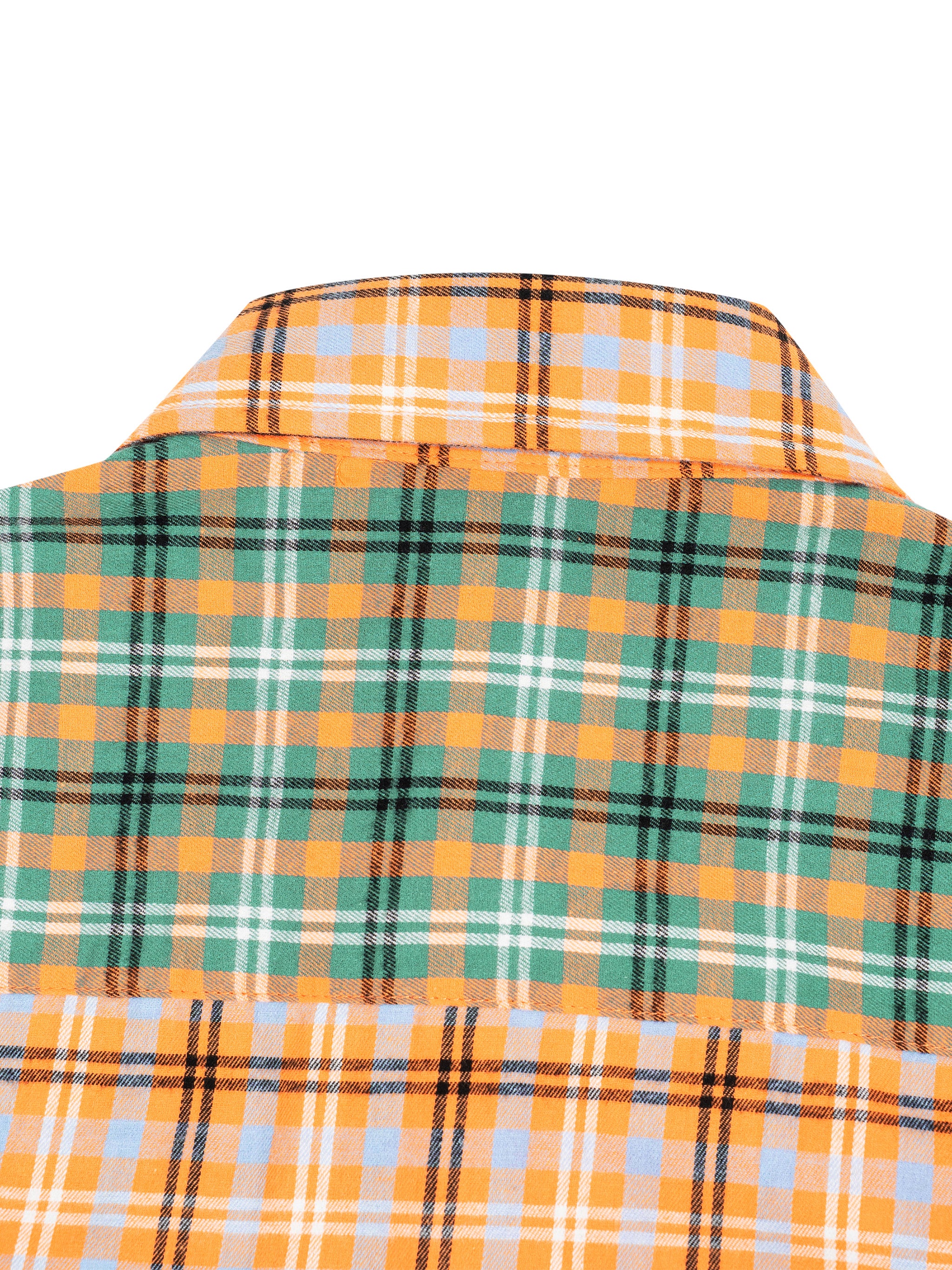 O | oversized plaid colour block shirt