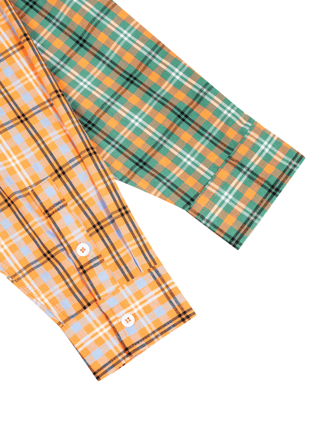 O | oversized plaid colour block shirt
