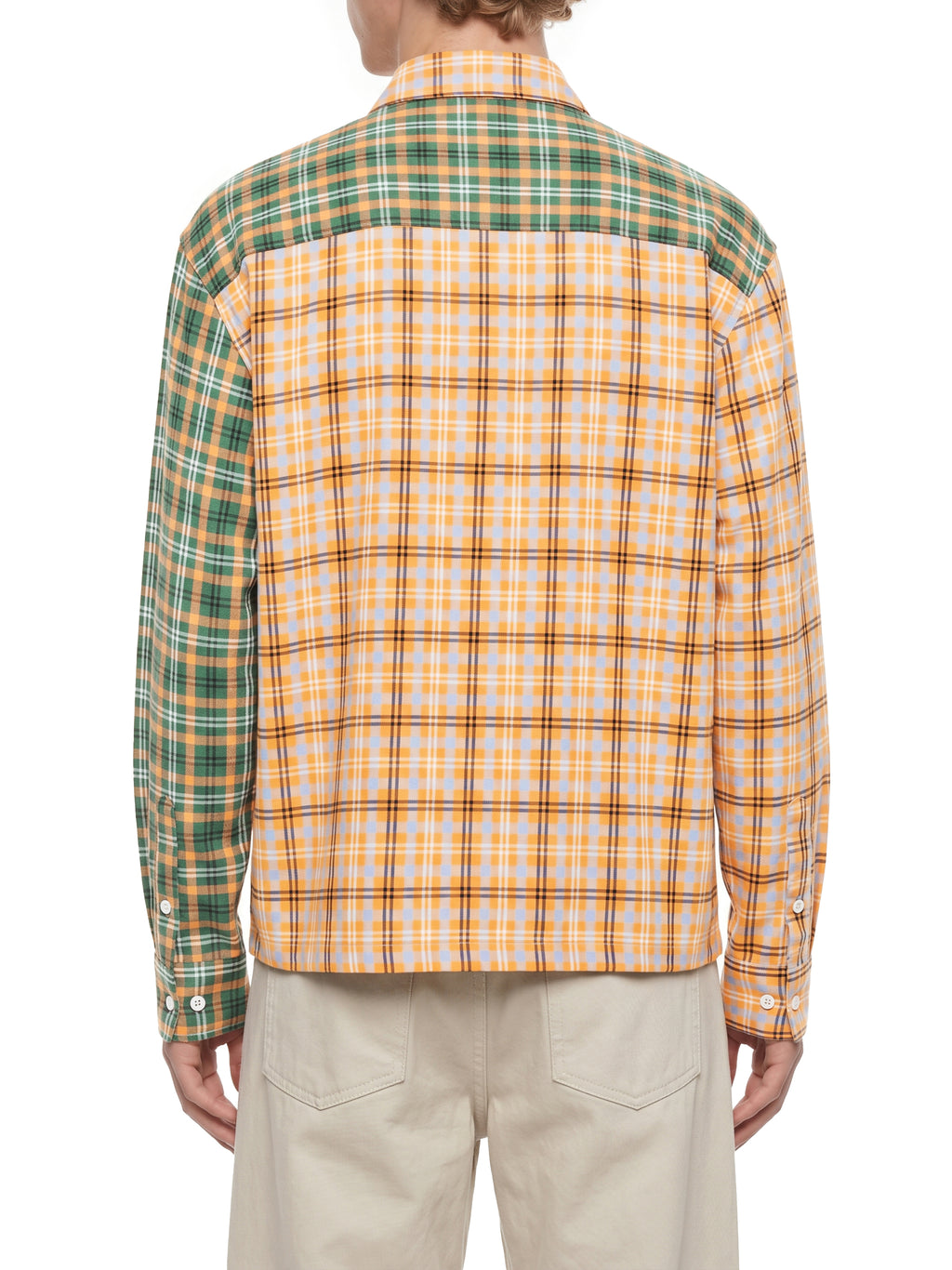 O | oversized plaid colour block shirt