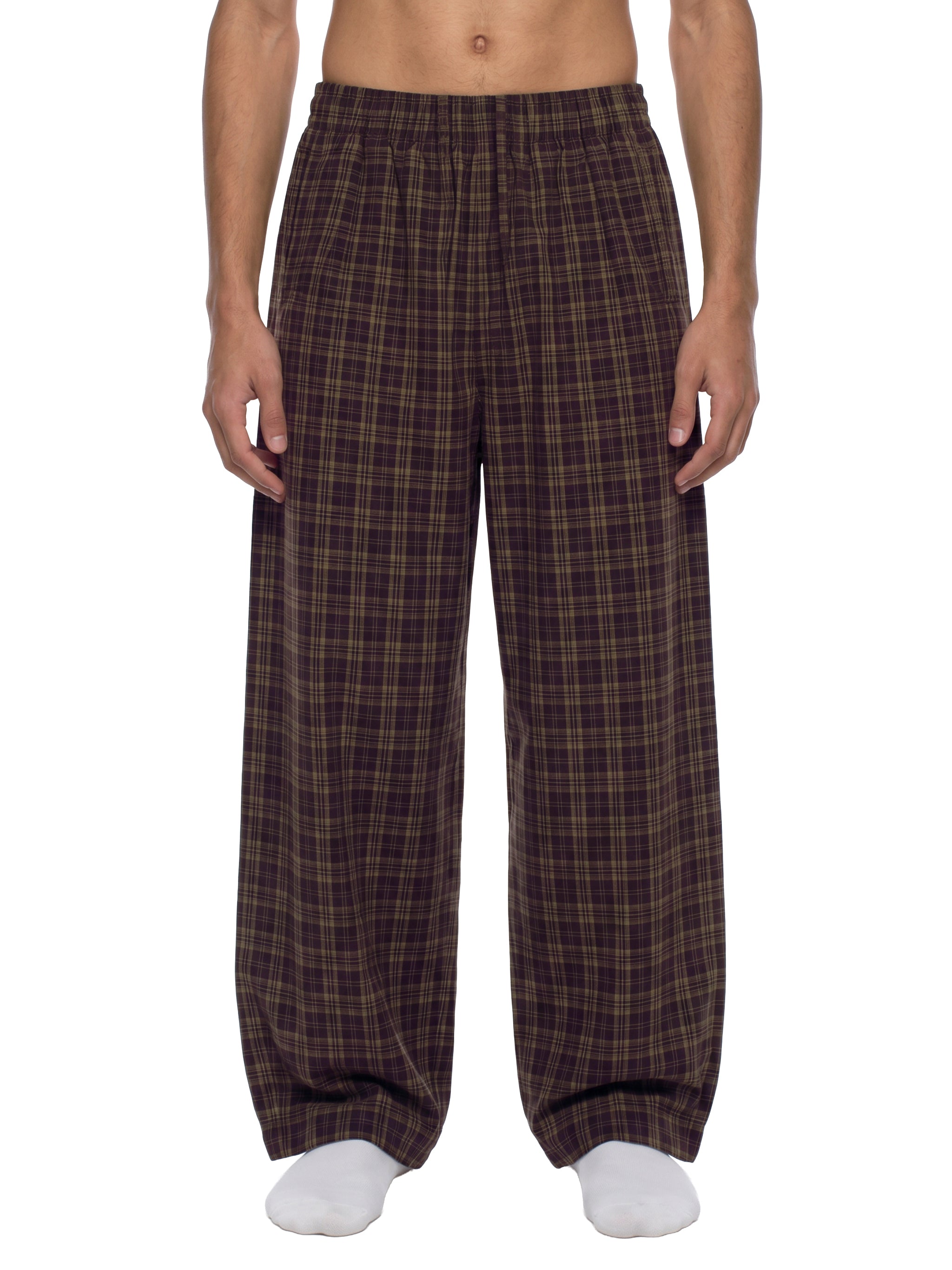 O | plaid wide leg pants