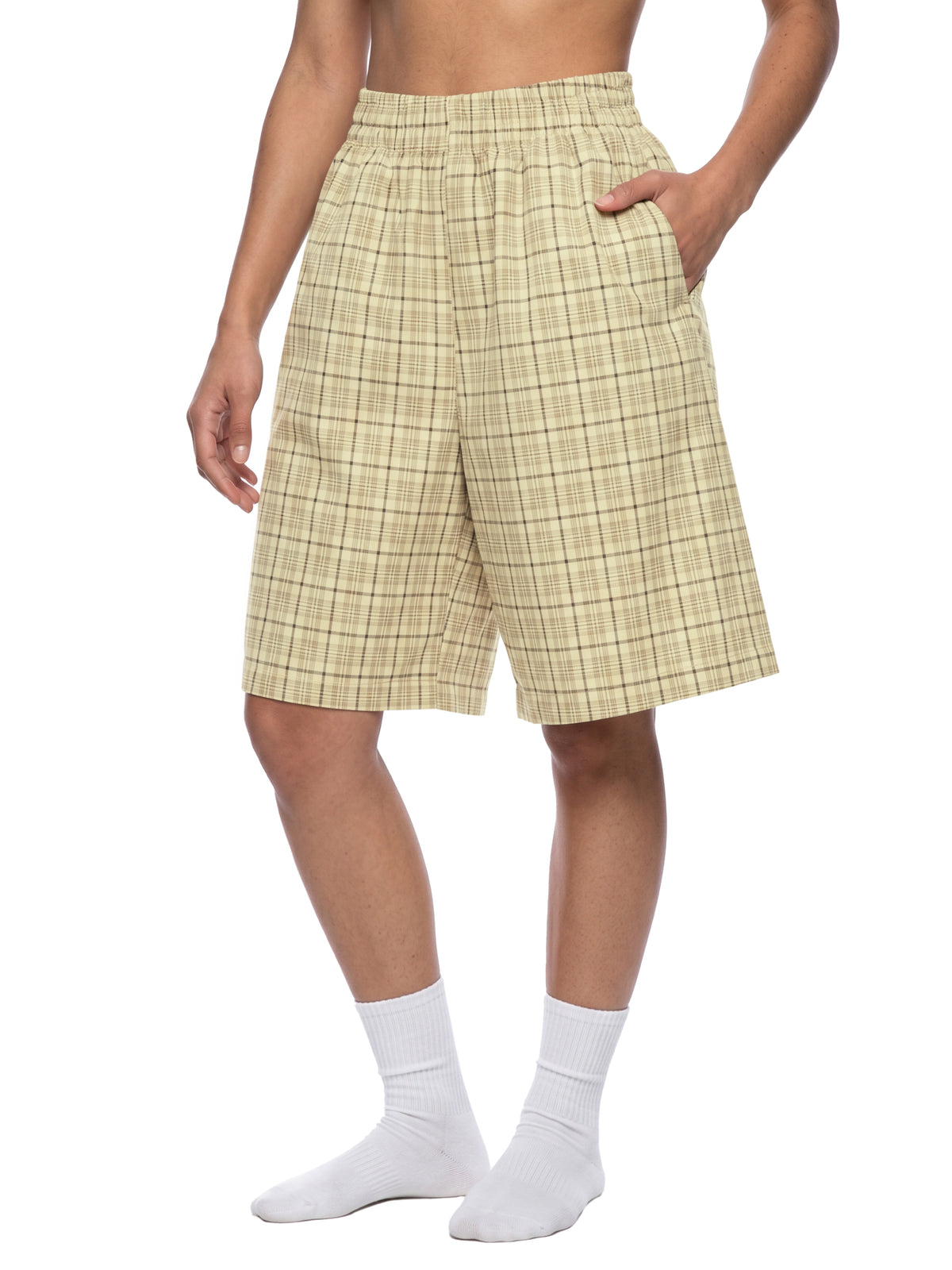 O | plaid wide leg shorts