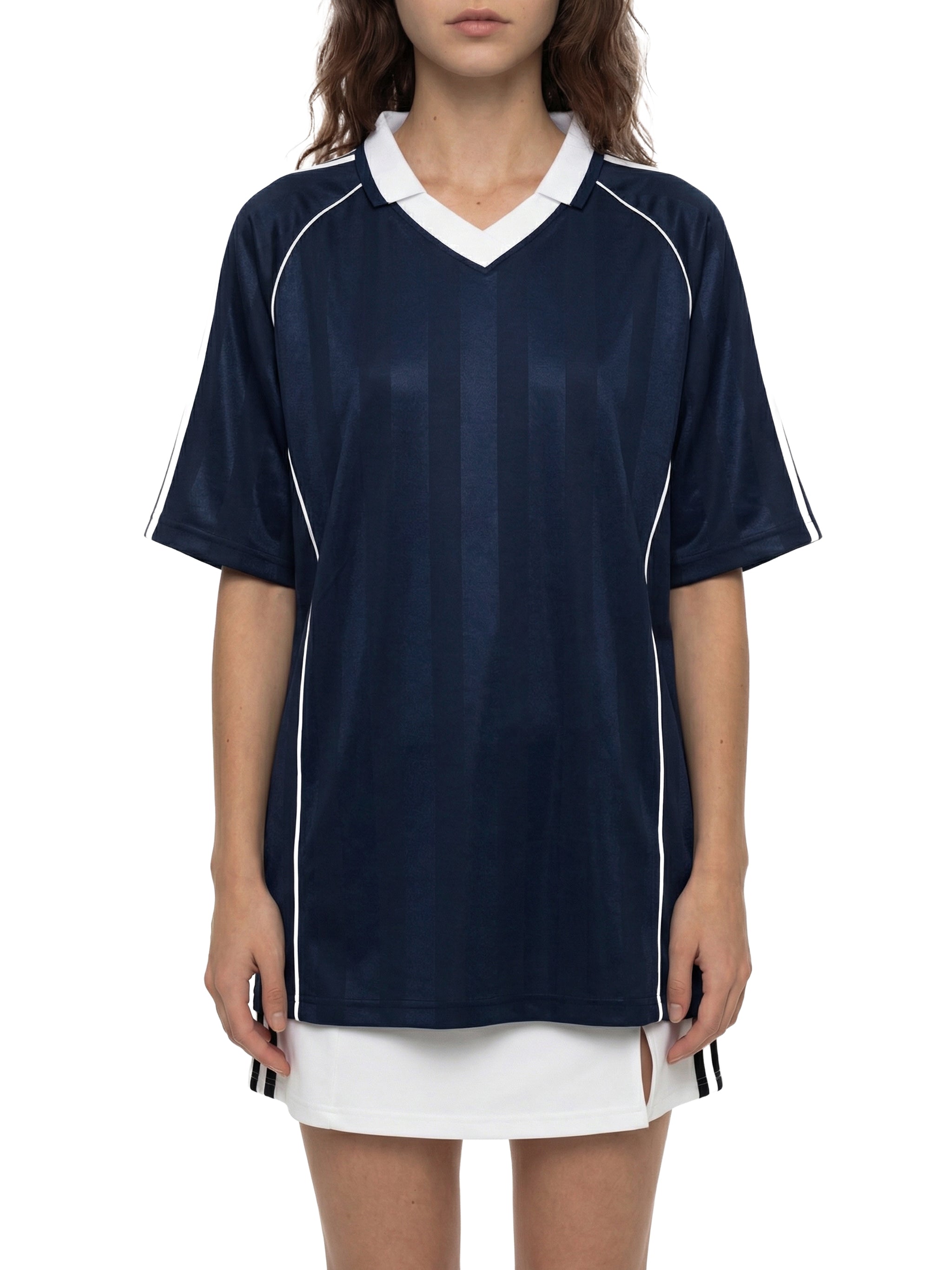 O | shadow stripe collared soccer jersey