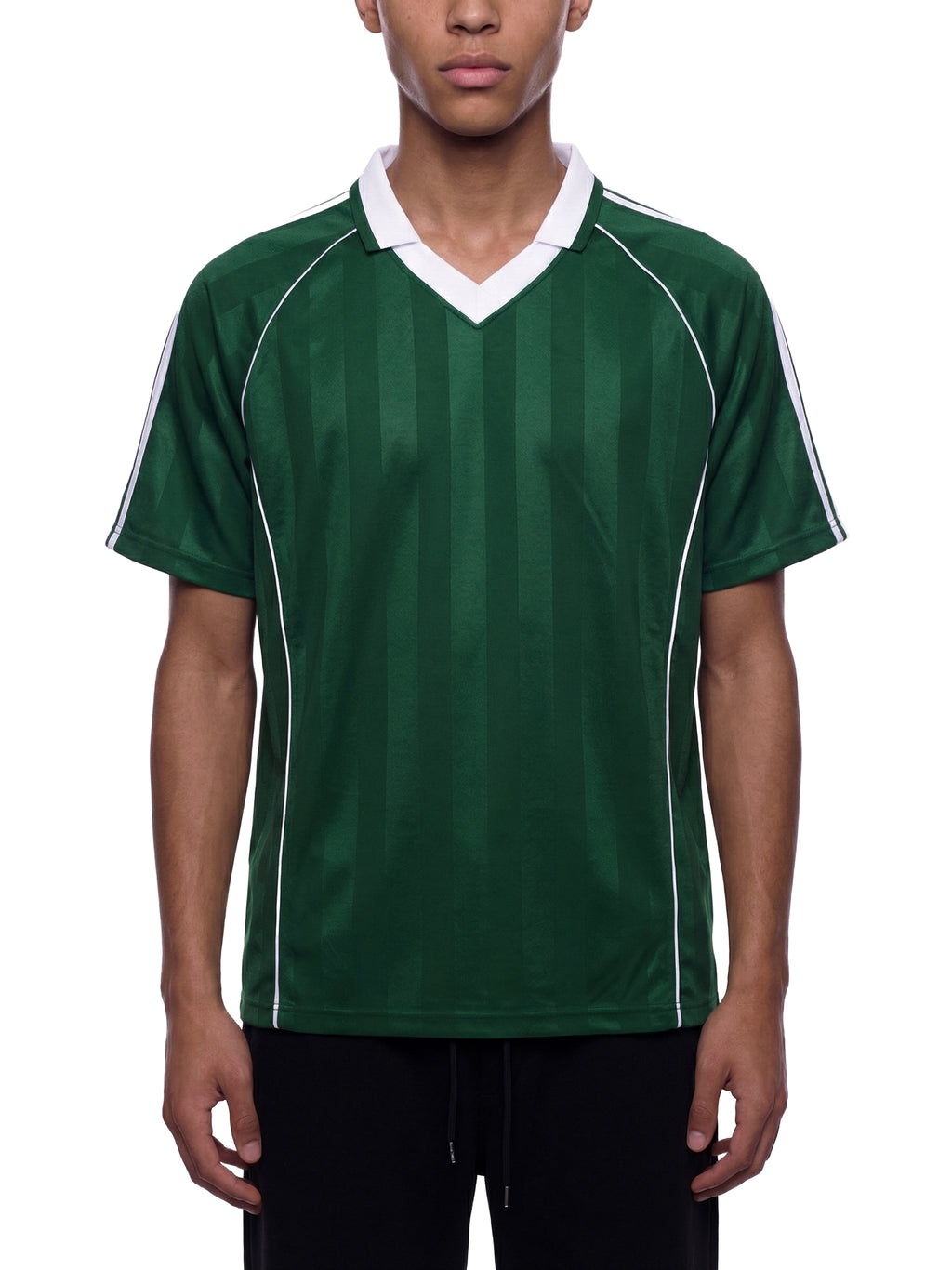 O | shadow stripe collared soccer jersey