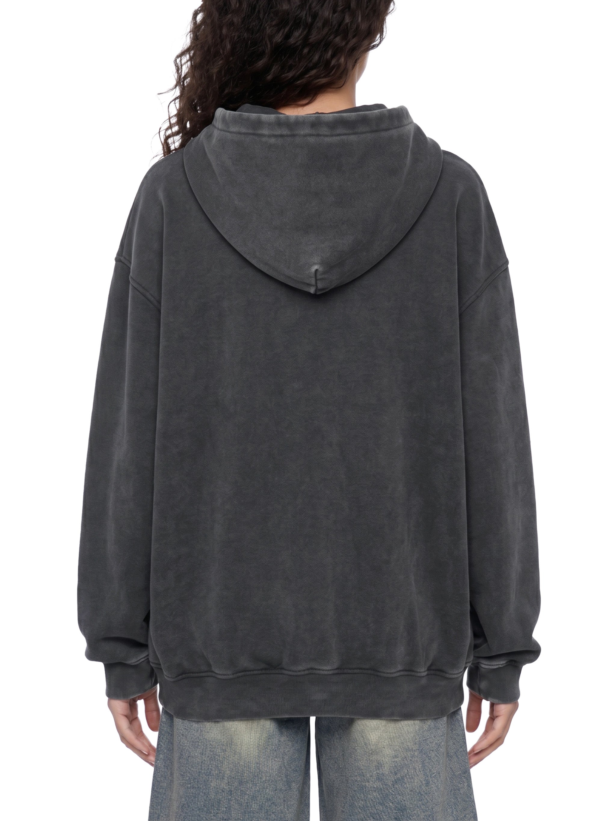 O | snow-wash fleece oversized hoodie