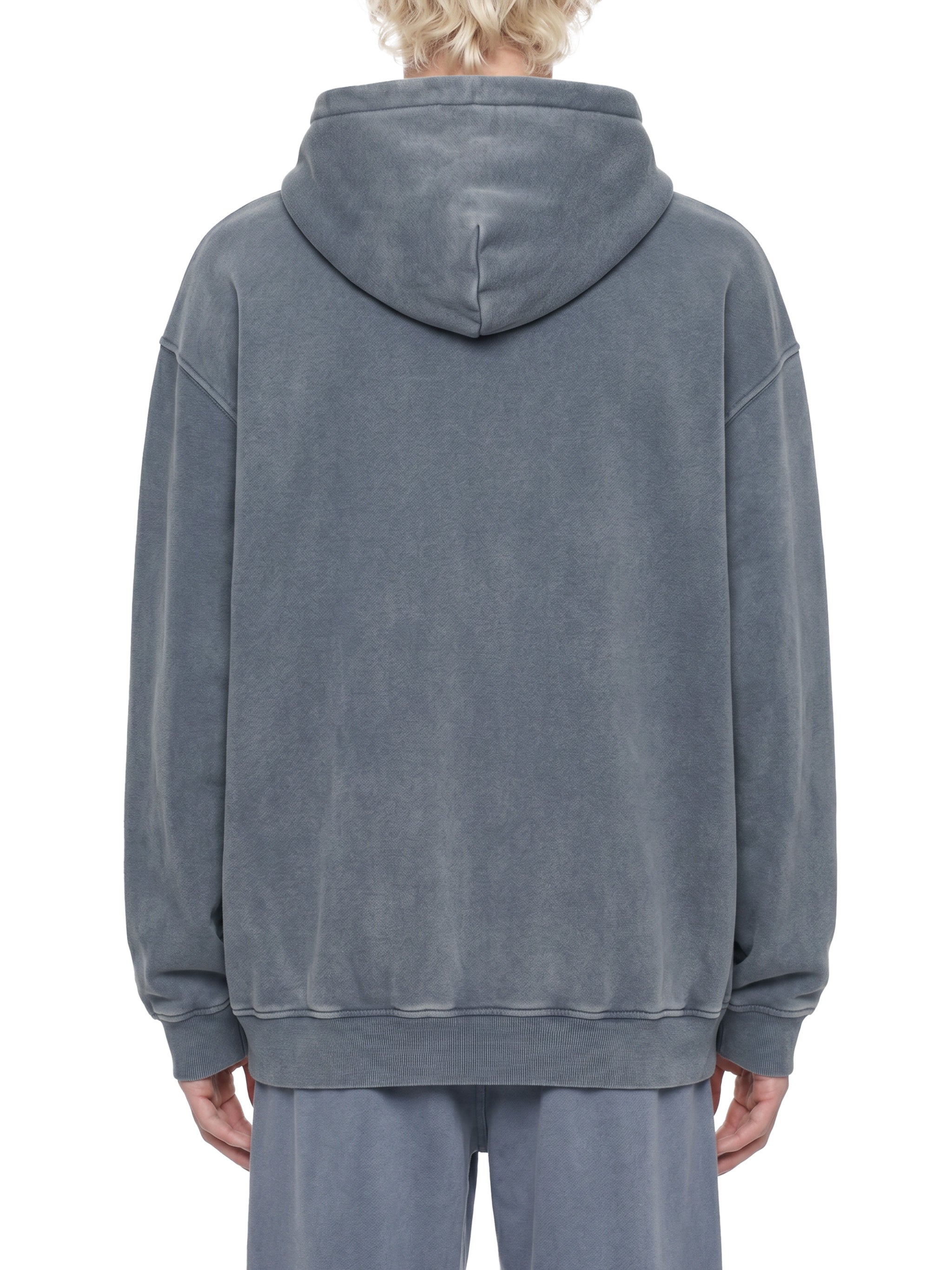O | snow-wash fleece oversized hoodie
