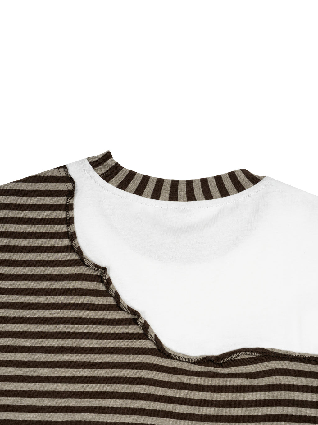 O | striped panel boxy long sleeve t-shirt