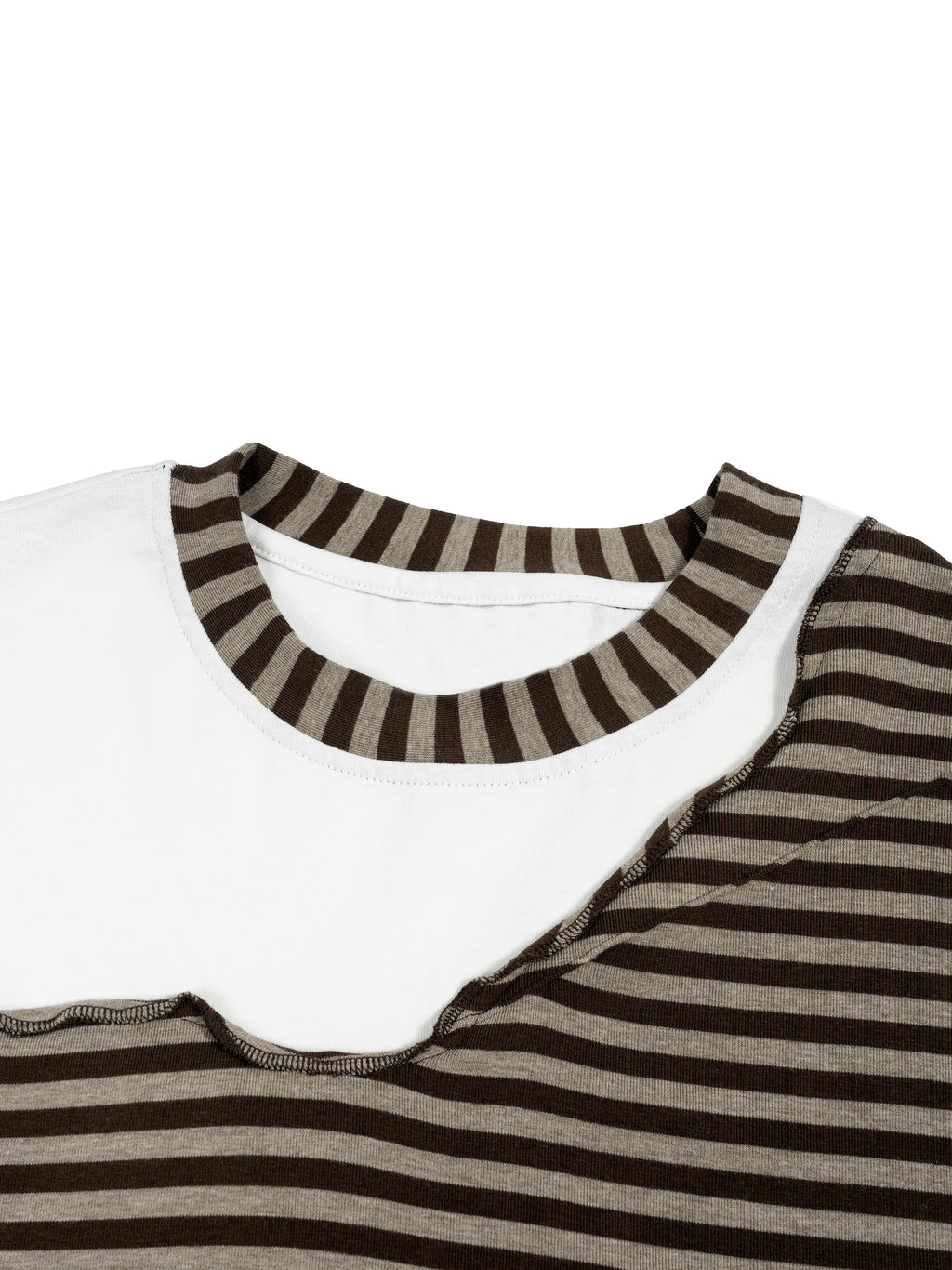 O | striped panel boxy long sleeve t-shirt