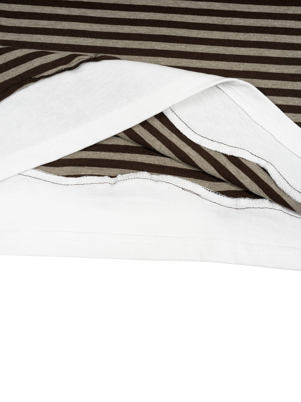 O | striped panel boxy long sleeve t-shirt