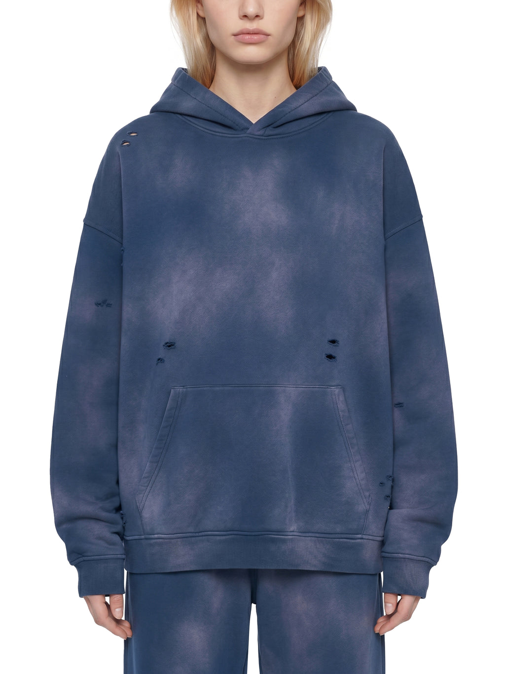 O | sunfade frayed fleece hoodie